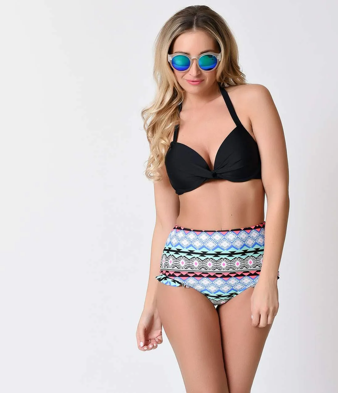 Vintage Pin-Up Style Black Halter Underwire Swim Top sold by Unique Vintage product image thumbnail 5