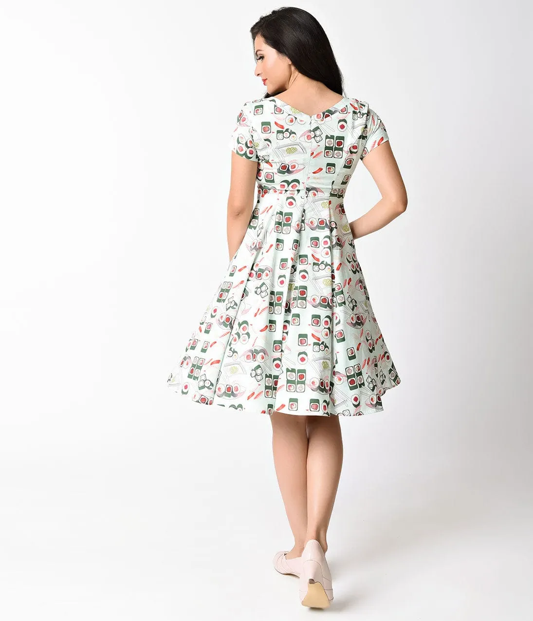 Unique Vintage Mint & Sushi Short Sleeve Phoebe Swing Dress sold by Unique Vintage product image thumbnail 2