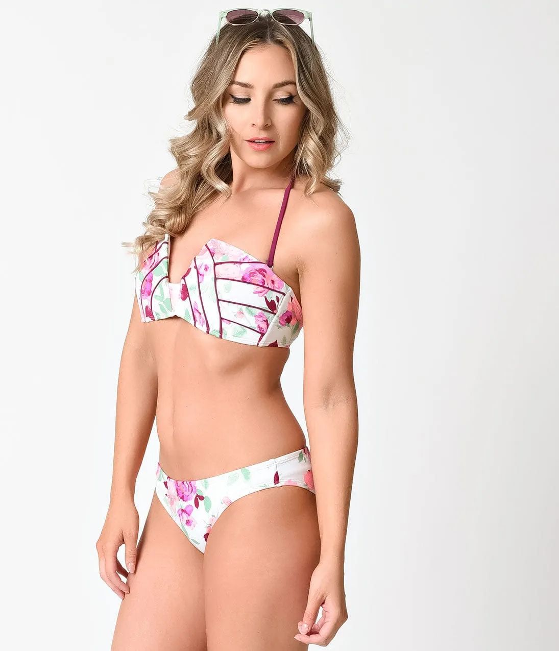 Betsey Johnson White & Prisoner Of Love Hipster Swim Bottom sold by Unique Vintage product image thumbnail 3