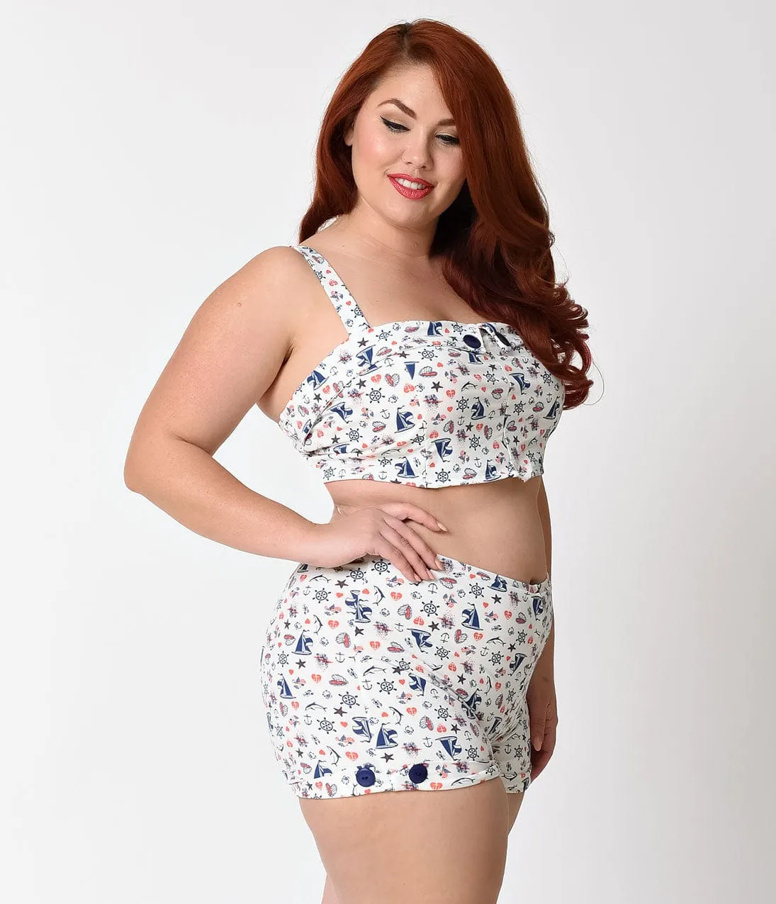 Girl Howdy Plus Size Vintage High Waist Marina Swim Top sold by Unique Vintage product image thumbnail 5