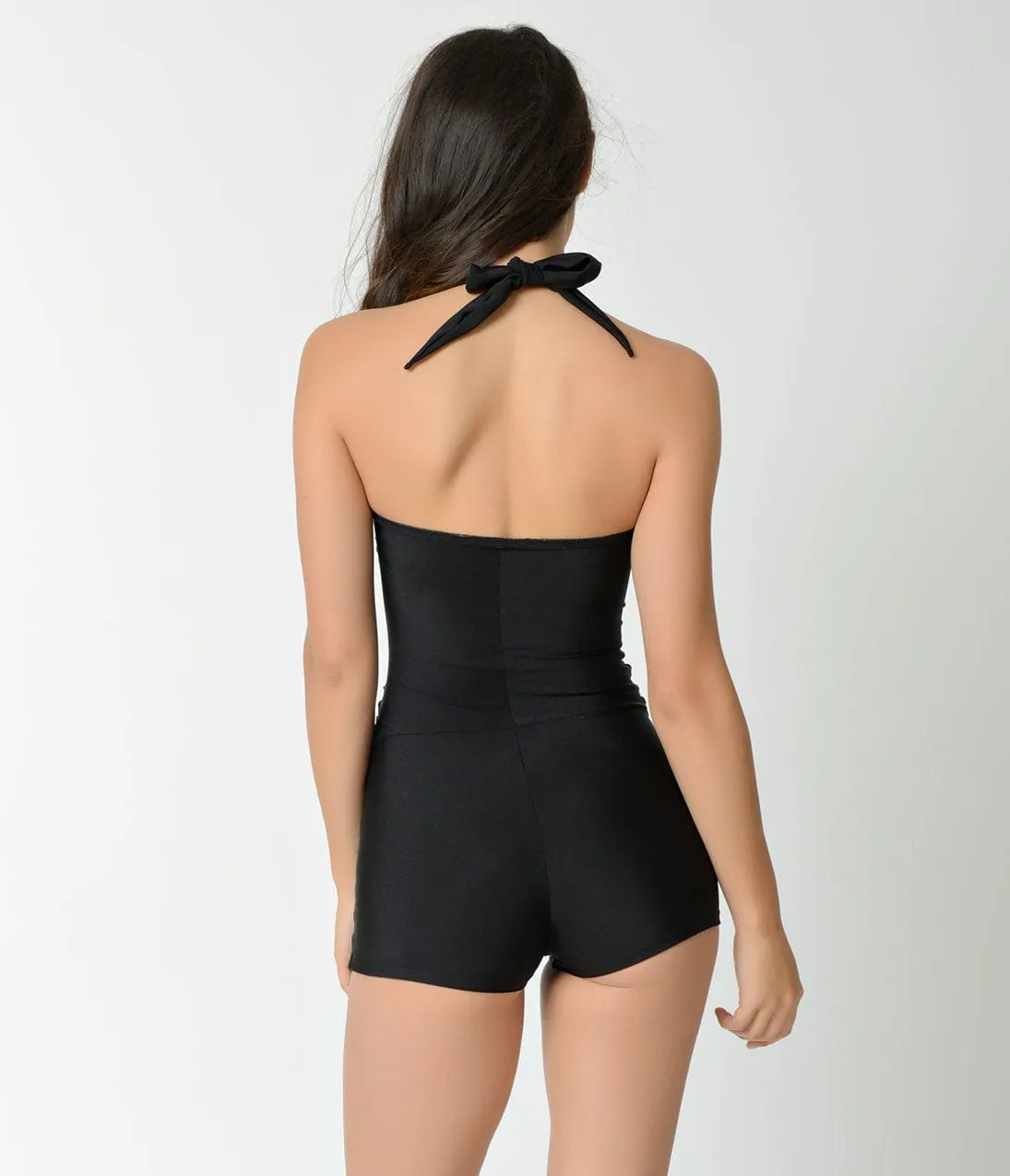 Girl Howdy Pin Up Style Black One Piece Halter Swimsuit sold by Unique Vintage product image thumbnail 5