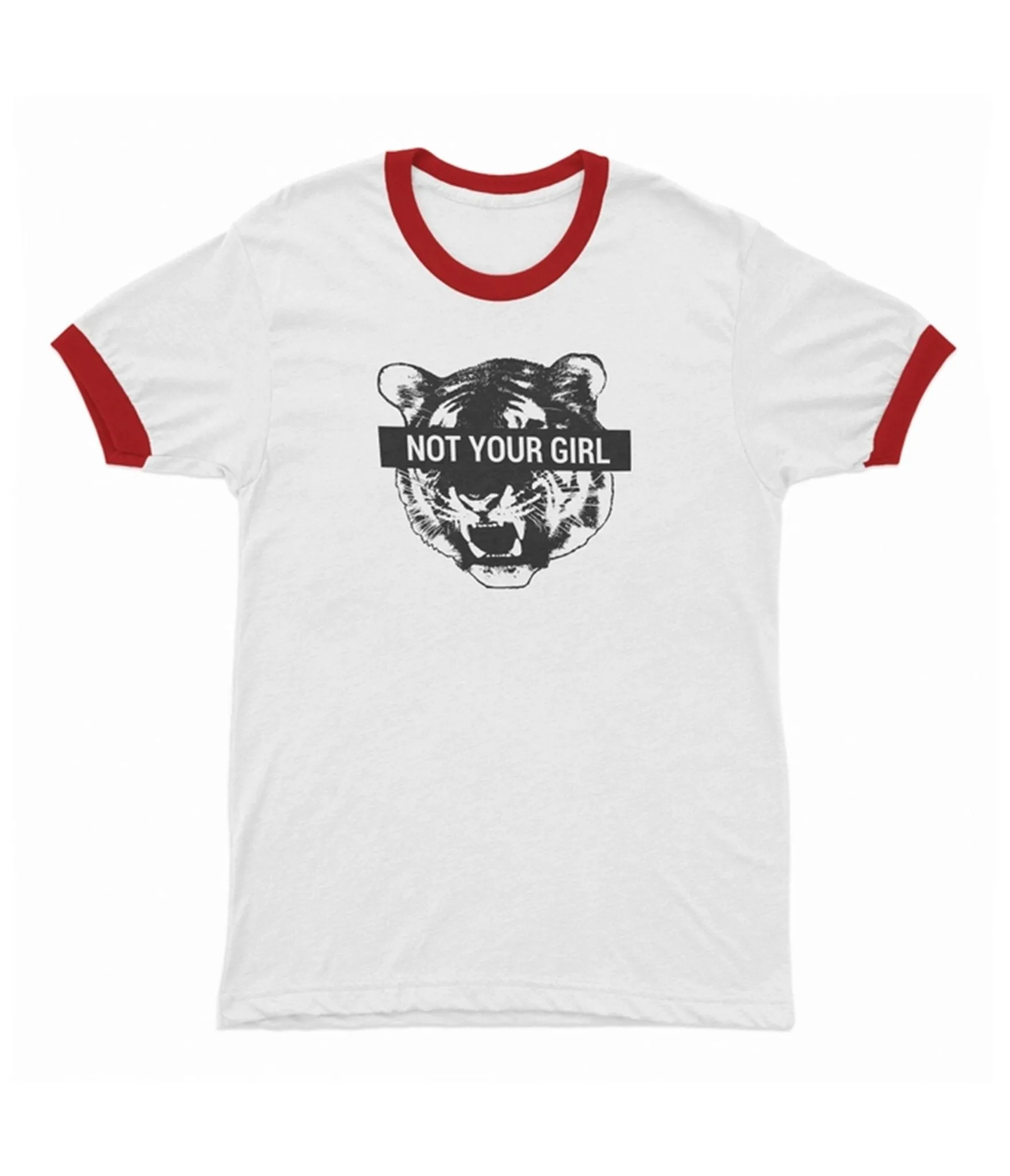 Tiger Not Your Girl Ringer Graphic Tee sold by Unique Vintage