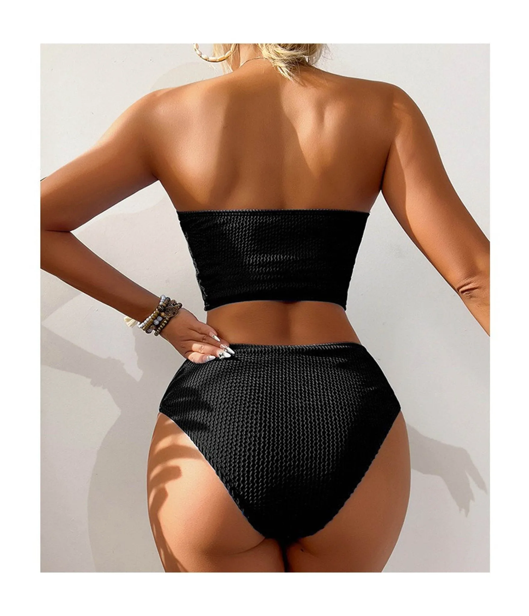 Black Bandeau Bikini Set sold by Unique Vintage product image thumbnail 2