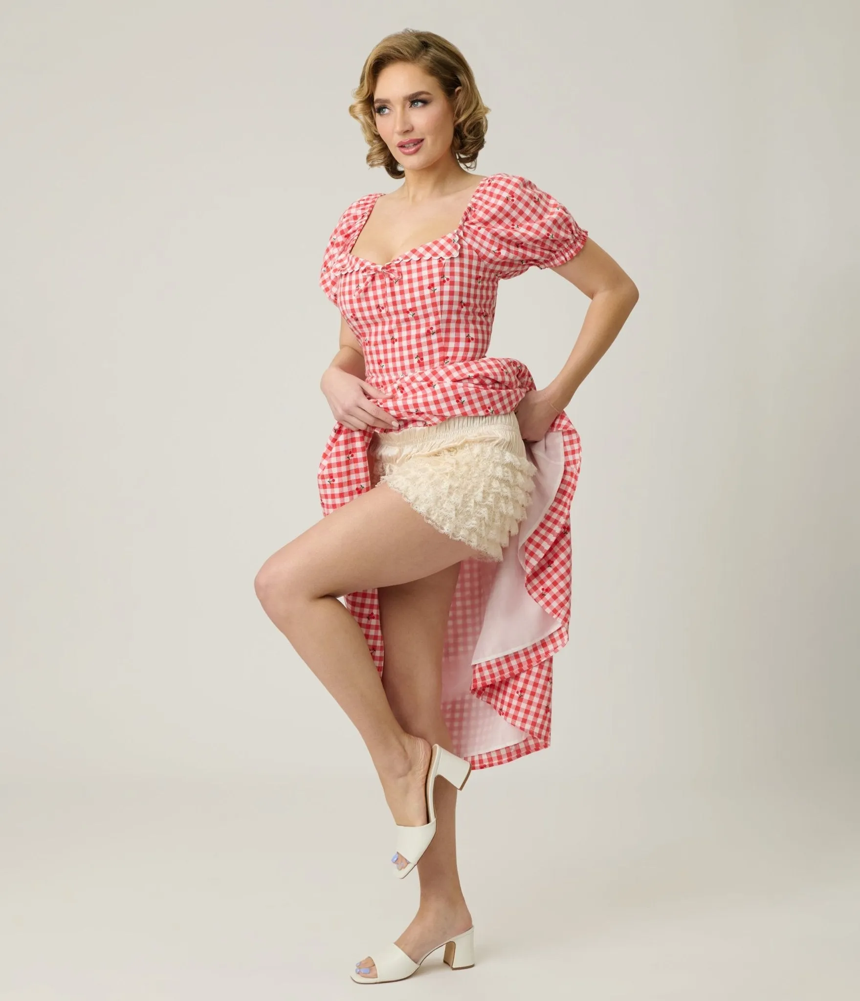 Unique Vintage White High Waist Ruffle Bloomers sold by Unique Vintage product image thumbnail 4