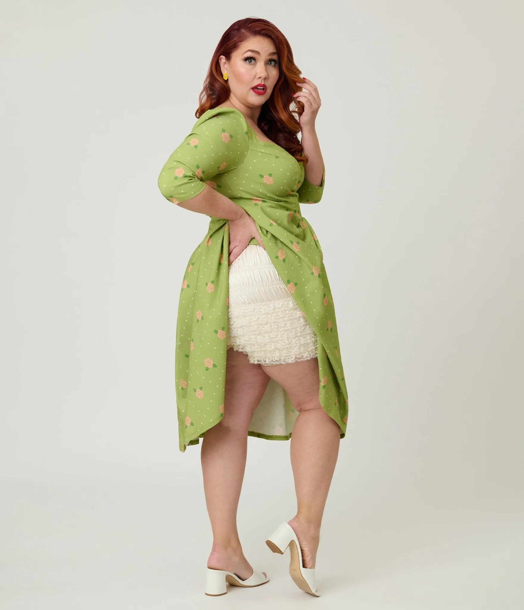 Unique Vintage Plus Size White High Waist Ruffle Bloomers sold by Unique Vintage product image thumbnail 4