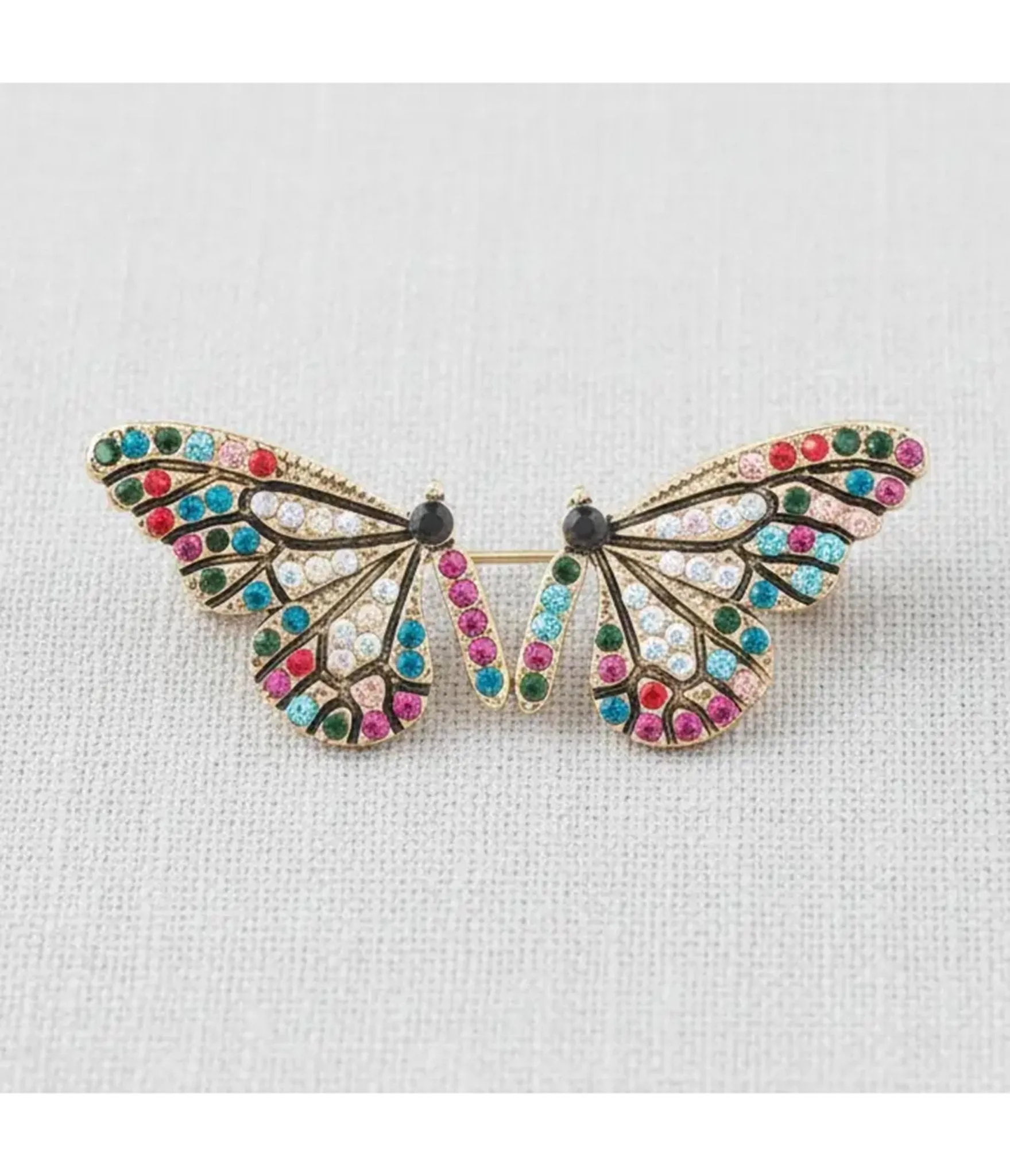 Multicolor Crystal Butterfly Stud Earrings sold by Unique Vintage product image thumbnail 2