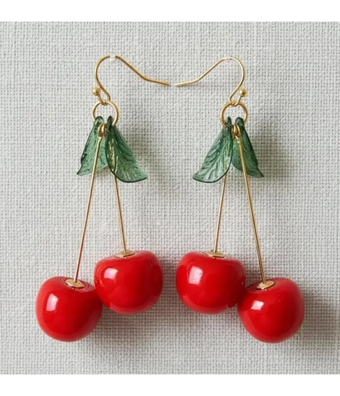 Cherry Drop Earrings sold by Unique Vintage