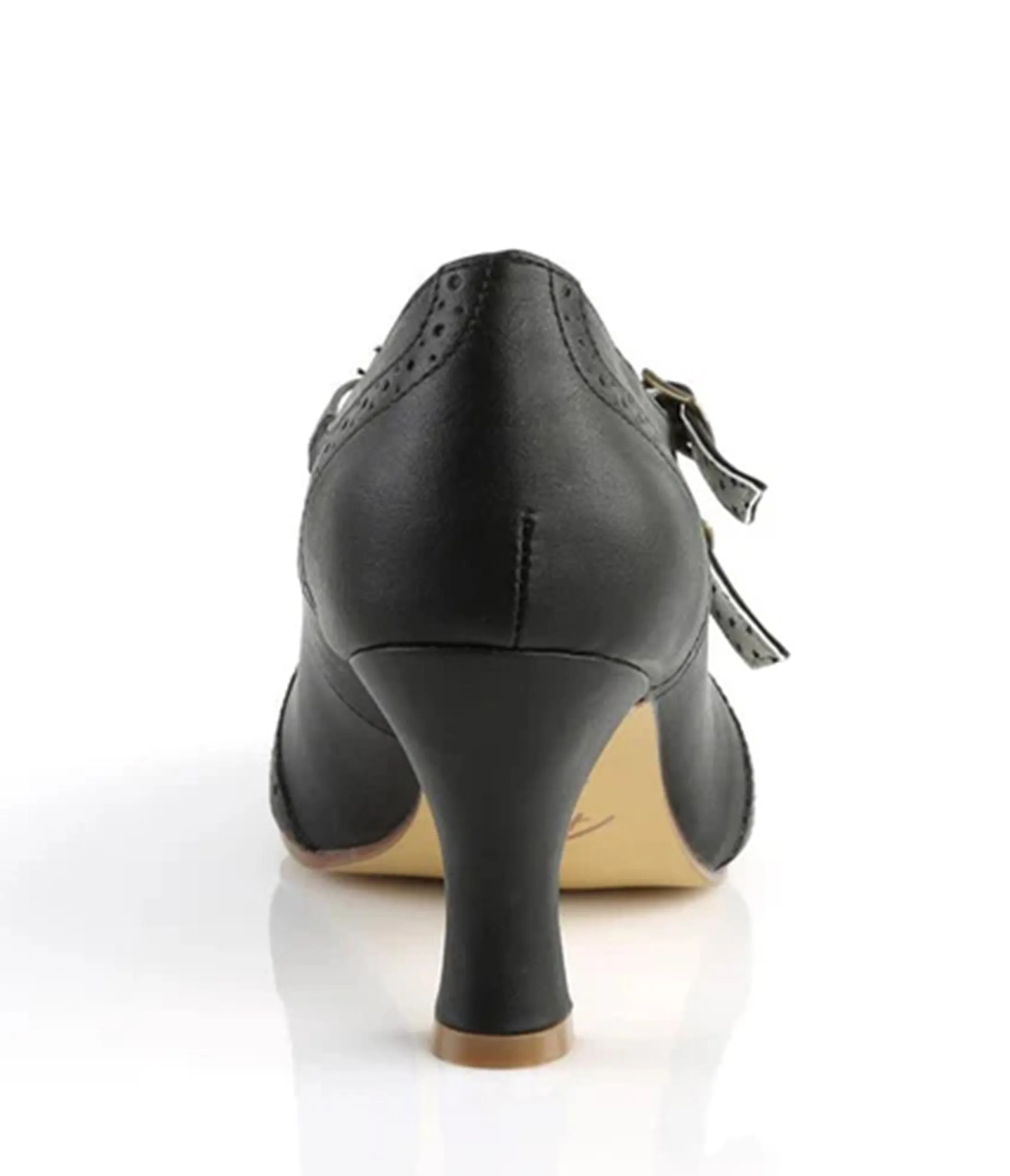 Black Leatherette Cross Strap Mary Jane Pumps sold by Unique Vintage product image thumbnail 3