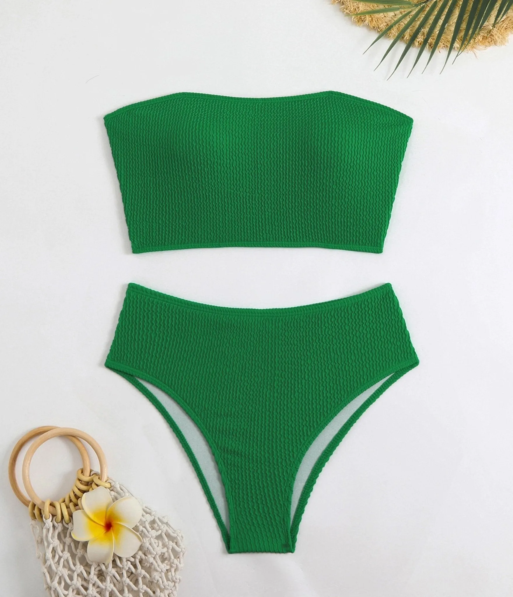 Green Bandeau Bikini Set sold by Unique Vintage