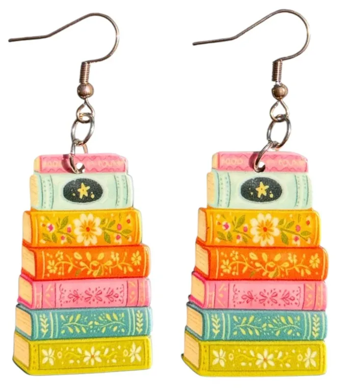 Book Stack Earrings made by Unique Vintage