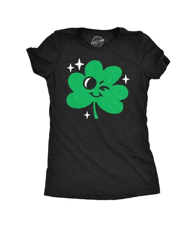 Winking Clover Fitted Graphic Tee made by Crazy Dog T-Shirts