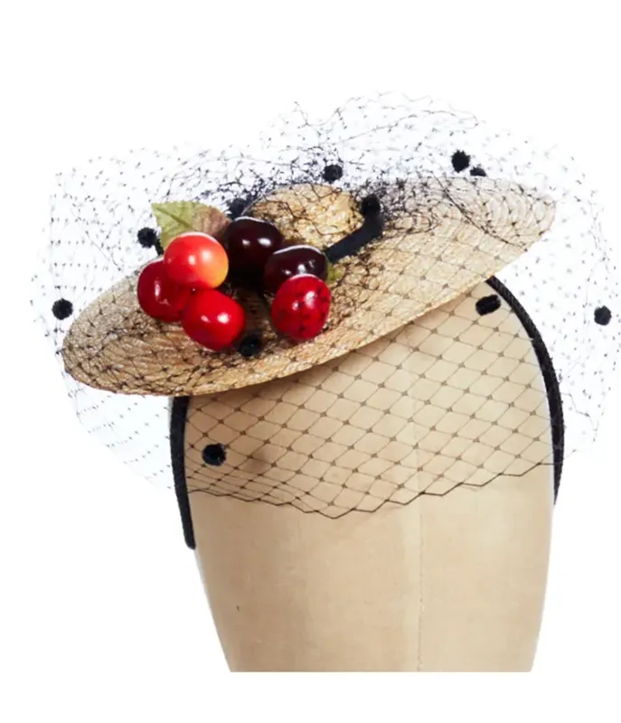 Kathy Jean Cherry Doll Hat Fascinator sold by Unique Vintage