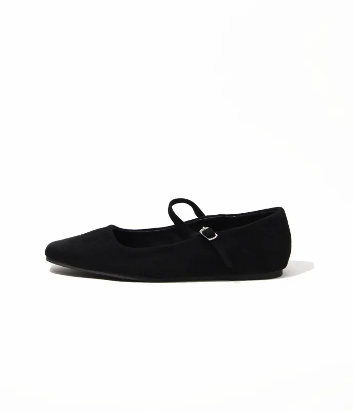 Black Suede Mary Jane Flat made by Unique Vintage