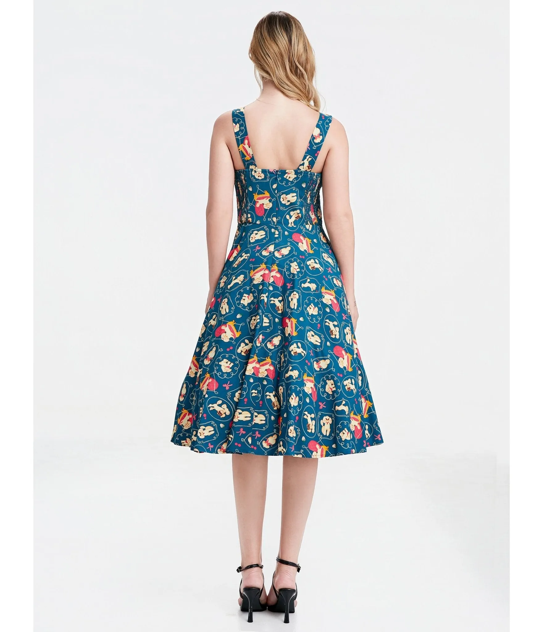 Teal Perfectly Poodle Heidi Dress sold by Unique Vintage product image thumbnail 2