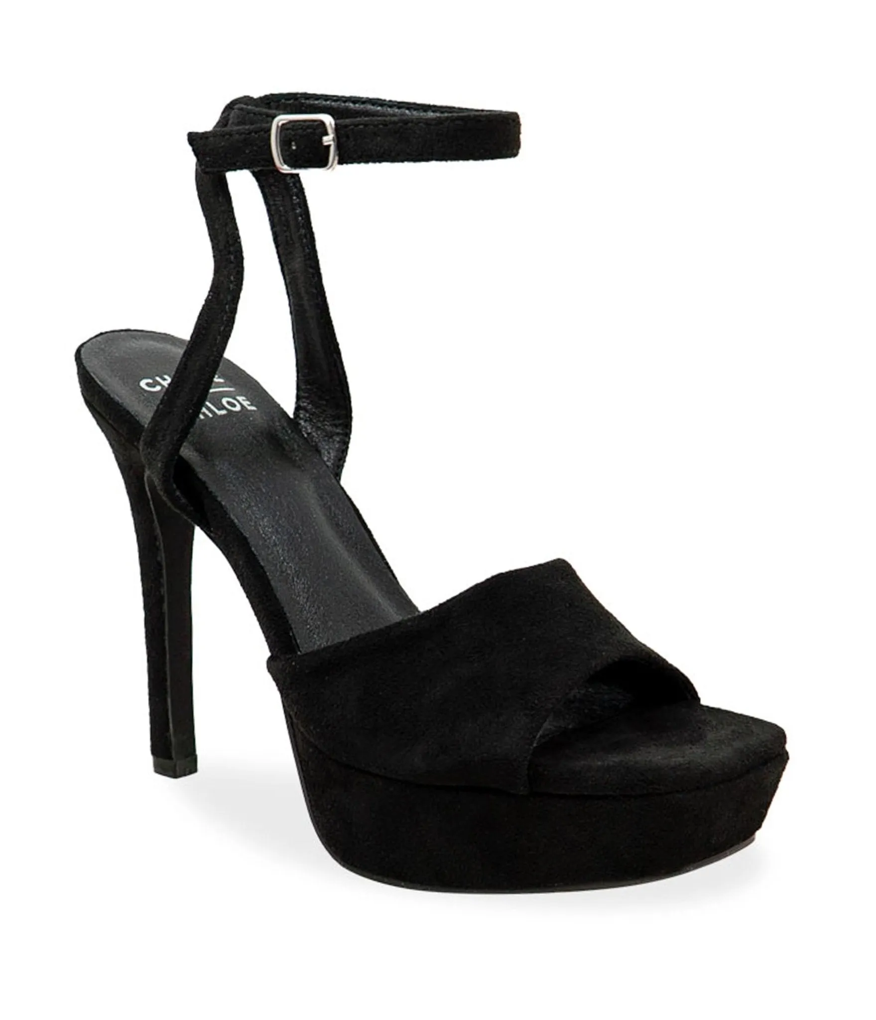 Black Suede Platform Heels sold by Unique Vintage
