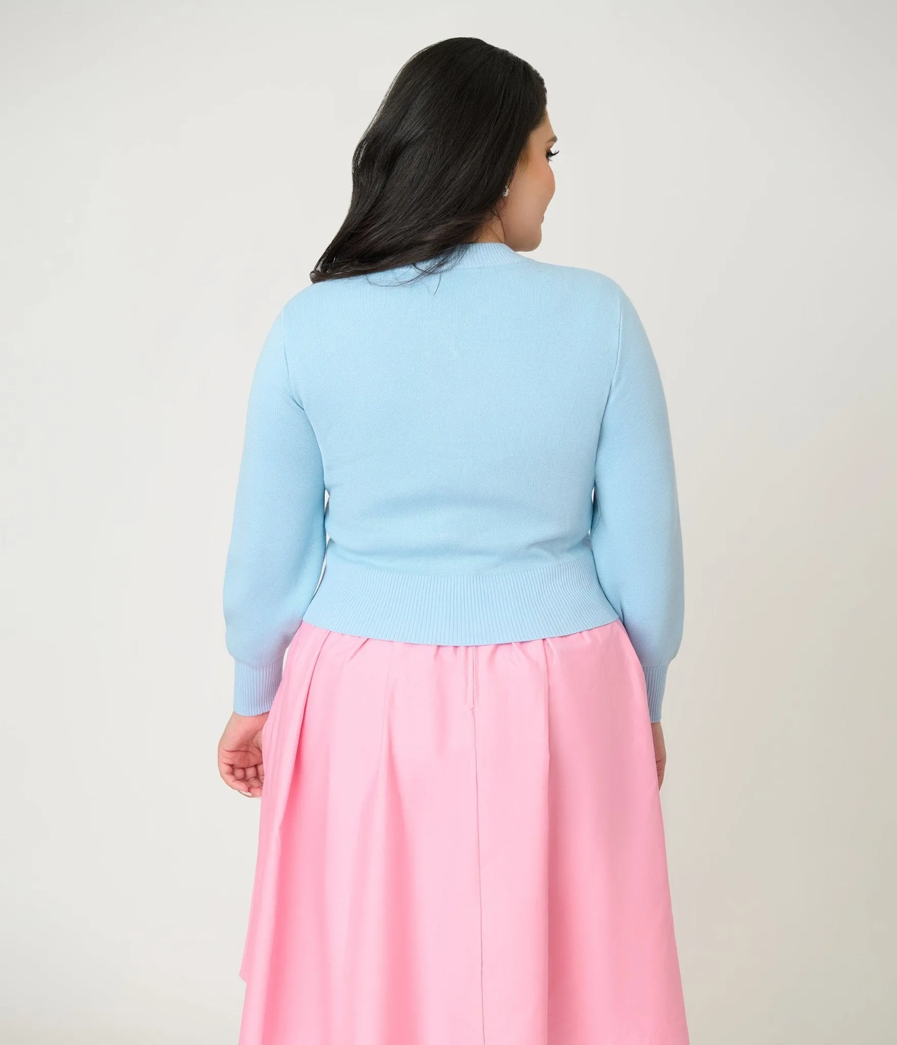 Unique Vintage Plus Size Blue Bunny Cropped Cardigan sold by Unique Vintage product image thumbnail 2