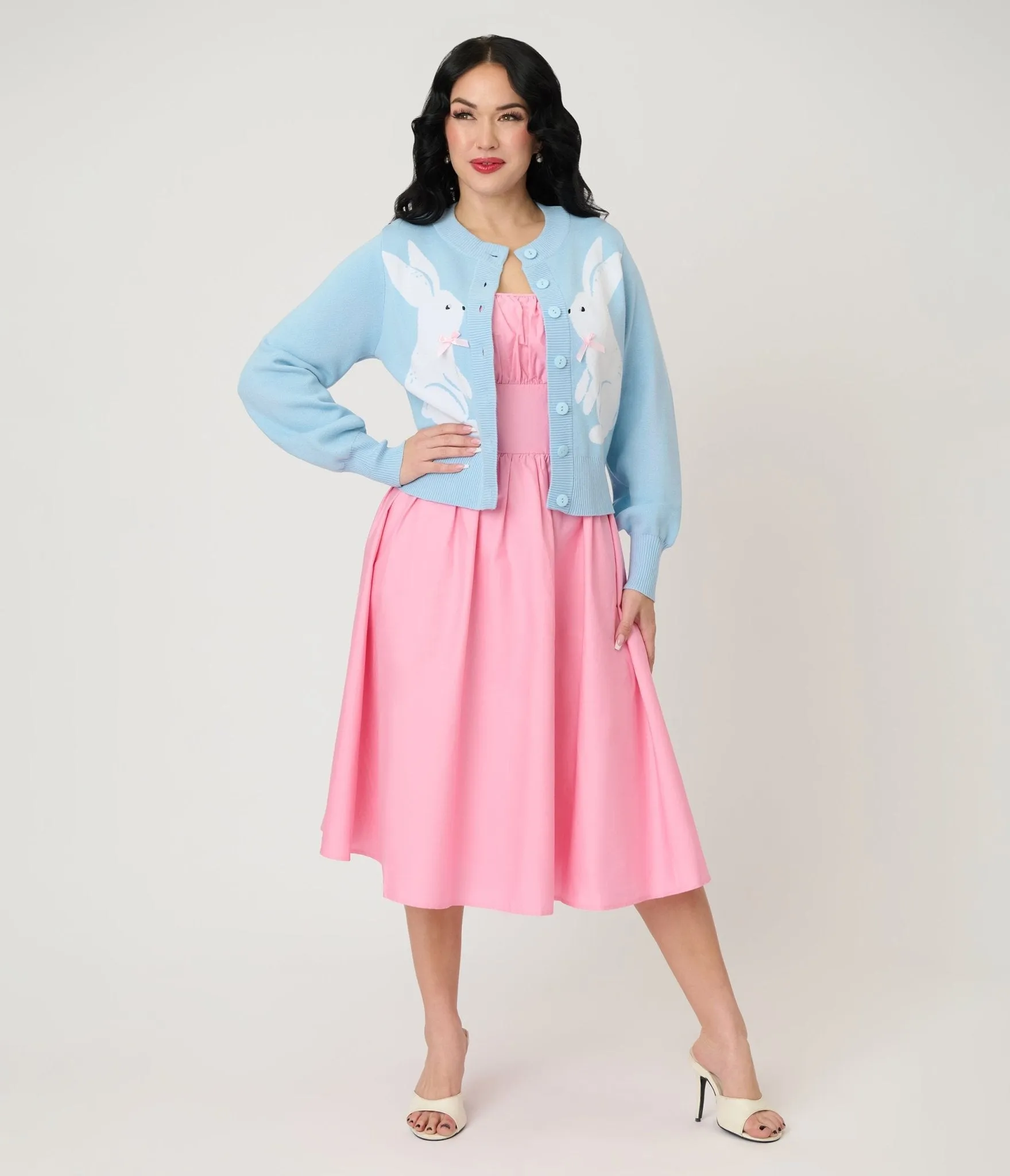 Unique Vintage Blue Bunny Cropped Cardigan sold by Unique Vintage product image thumbnail 4