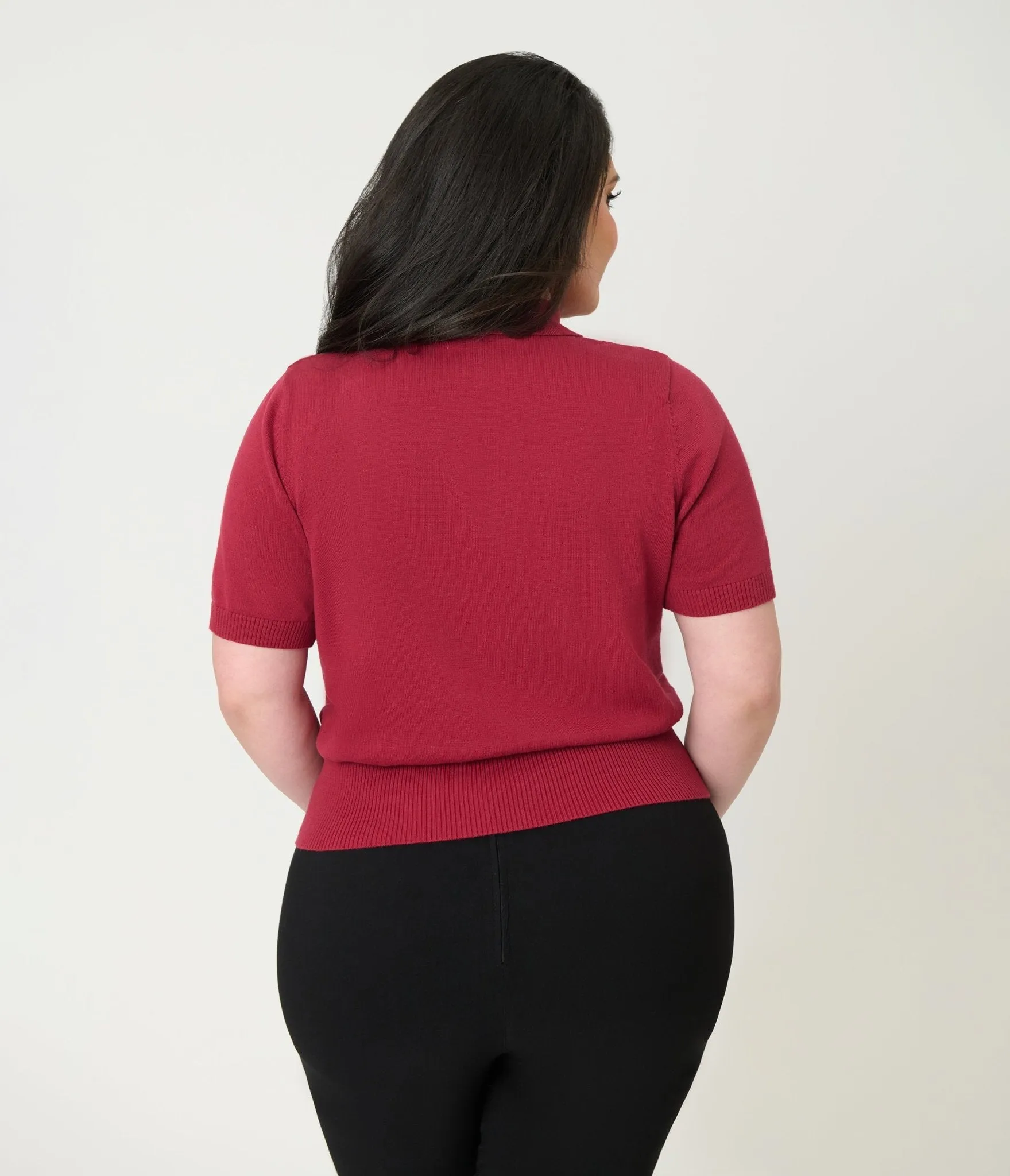 Banned Plus Size Burgundy Cotton Rosanna Sweater sold by Unique Vintage product image thumbnail 2