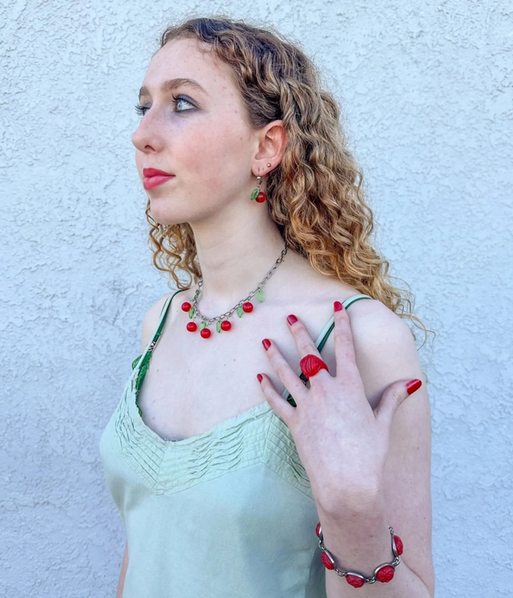 Retrolite Cherry Necklace sold by Unique Vintage product image thumbnail 2