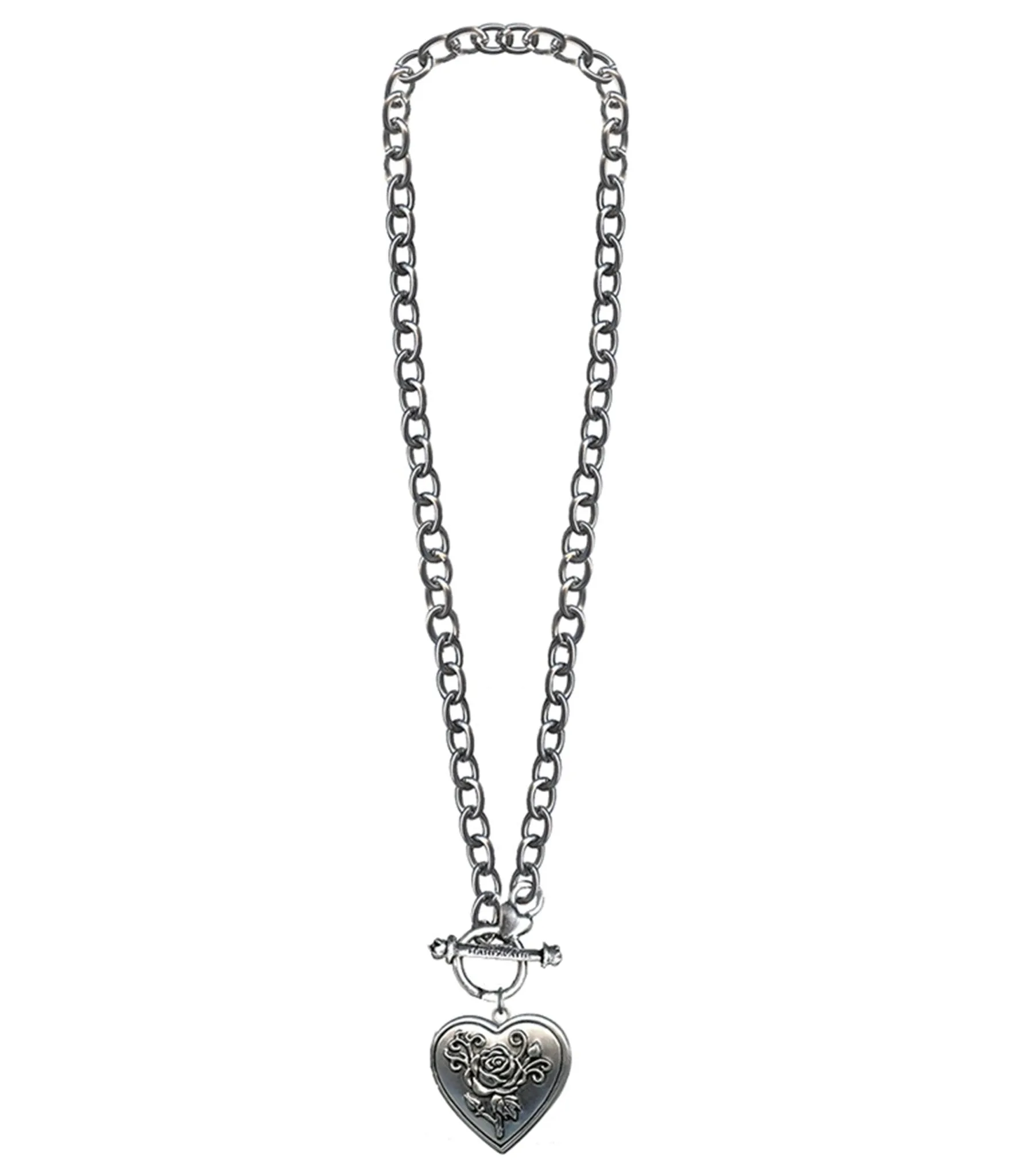 Silver Plated Heart Locket Chain Necklace sold by Unique Vintage