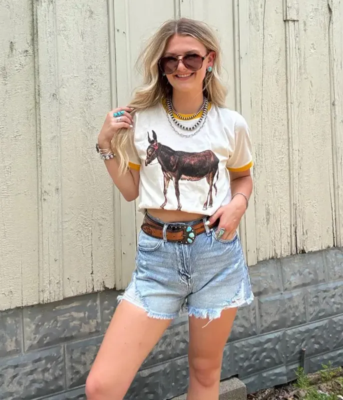 Vintage Donkey Ringer Tee made by Unique Vintage