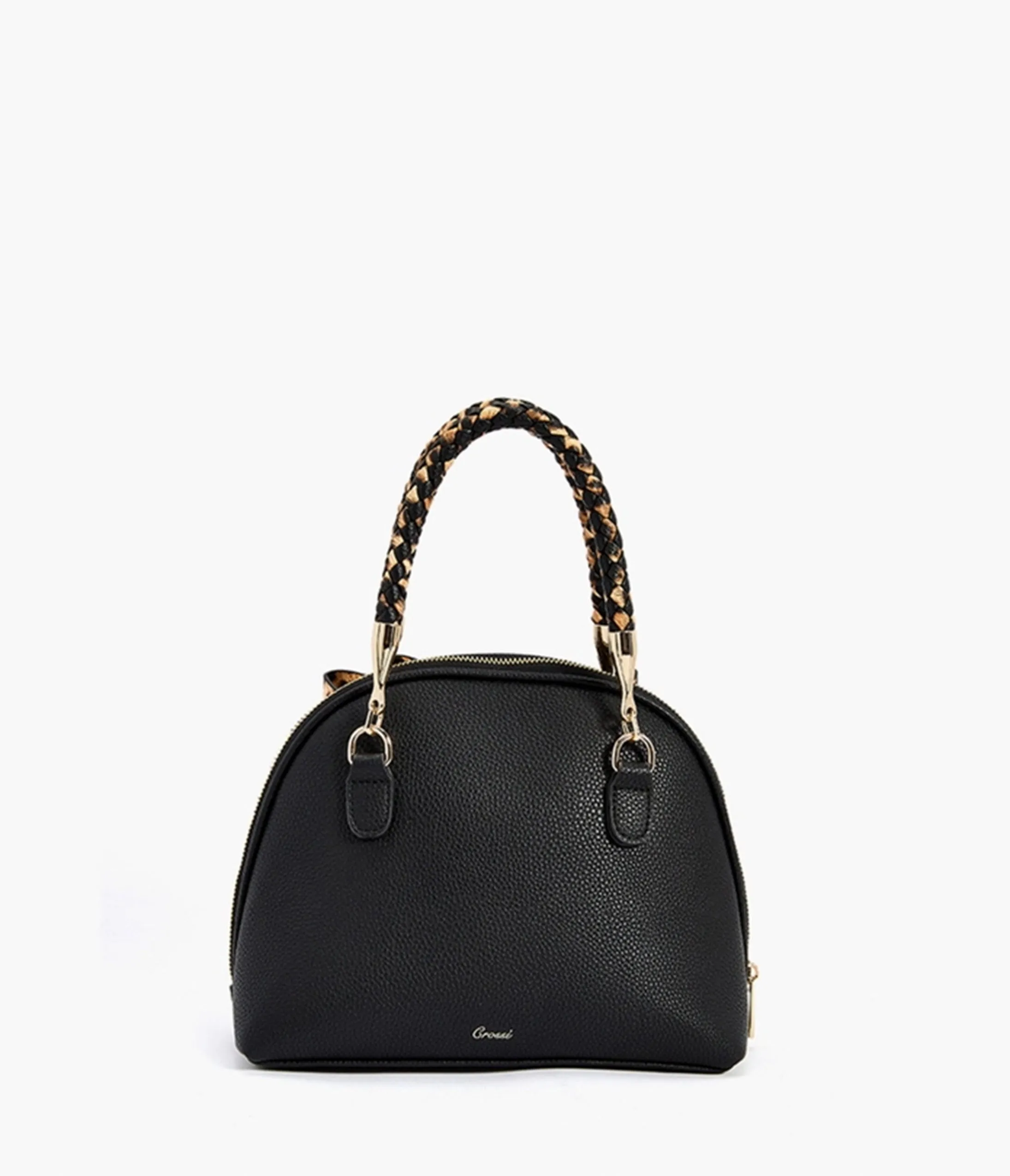 Black Leopard Print Bow Leatherette Handbag sold by Unique Vintage product image thumbnail 2