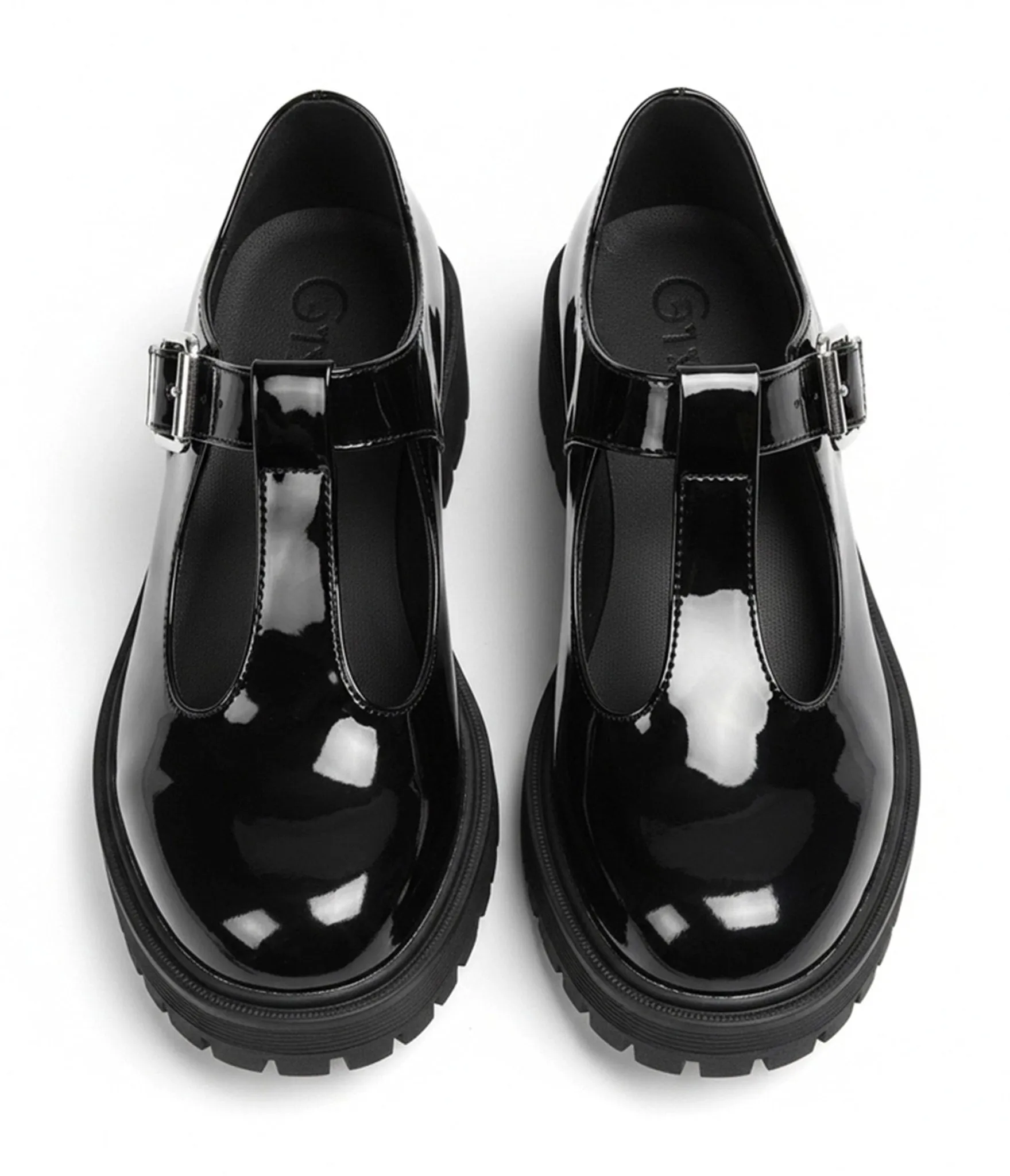 Black Patent Leatherette T-Strap Mary Jane Shoes sold by Unique Vintage