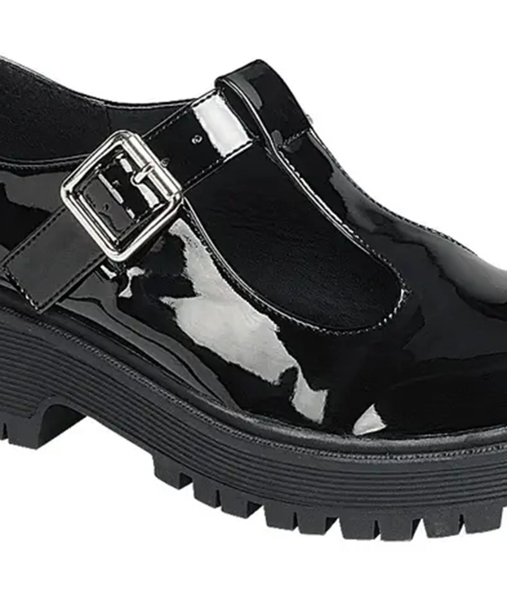 Black Patent Leatherette T-Strap Mary Jane Shoes sold by Unique Vintage product image thumbnail 2