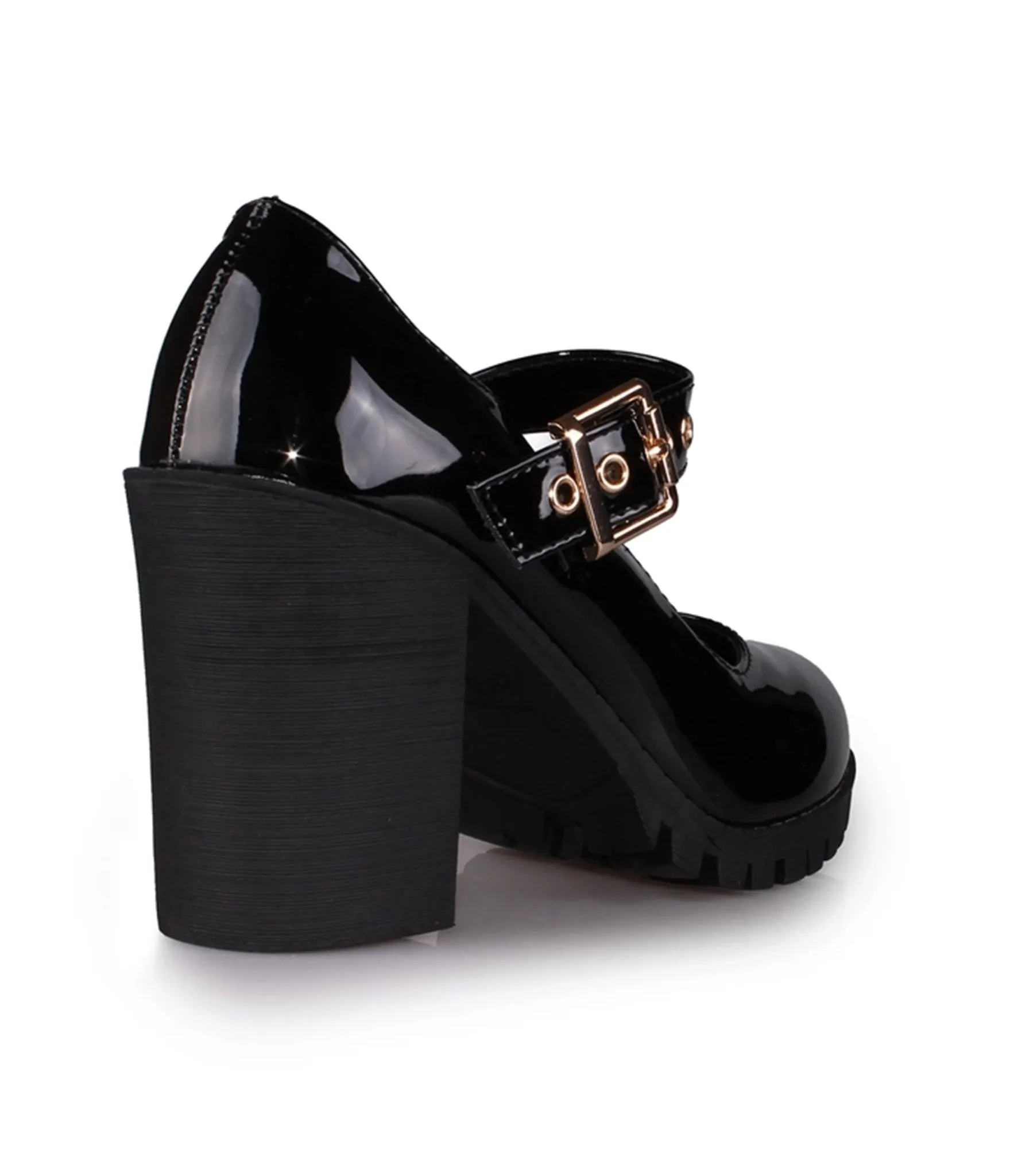 Black Patent Leatherette Mary Jane Pumps sold by Unique Vintage product image thumbnail 3