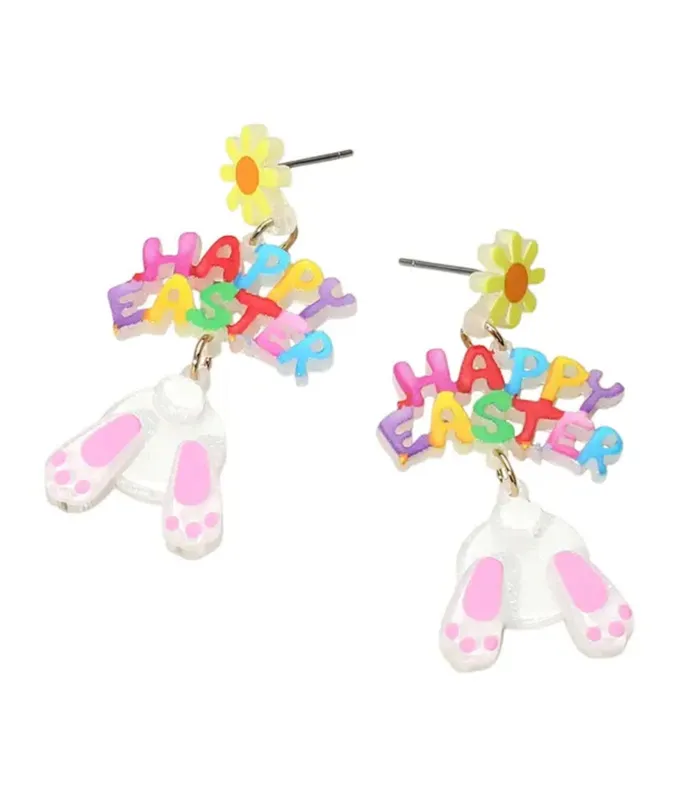 Happy Easter Bunny Earrings made by Unique Vintage