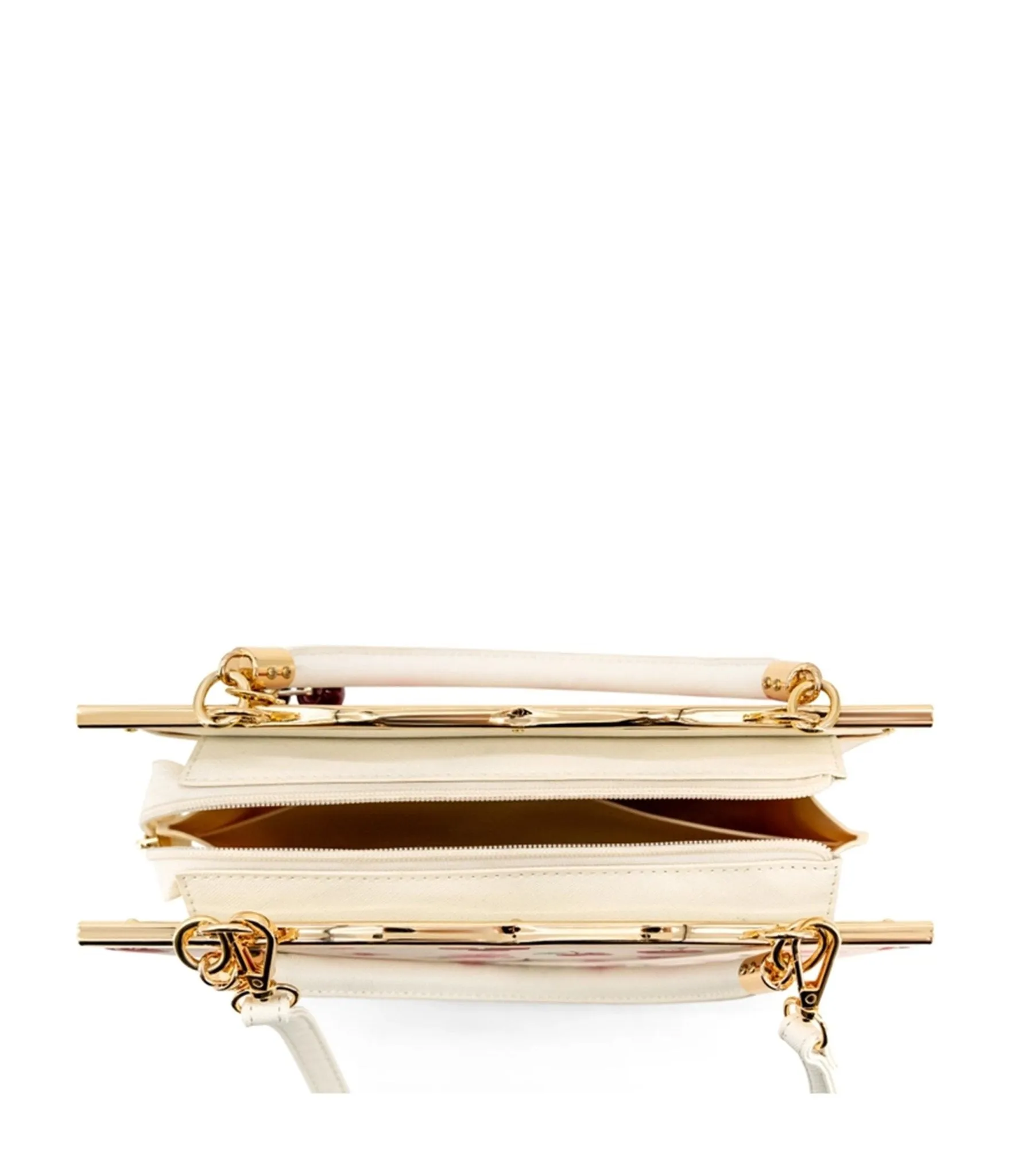 Cream & Cherry Leatherette Handbag sold by Unique Vintage product image thumbnail 5