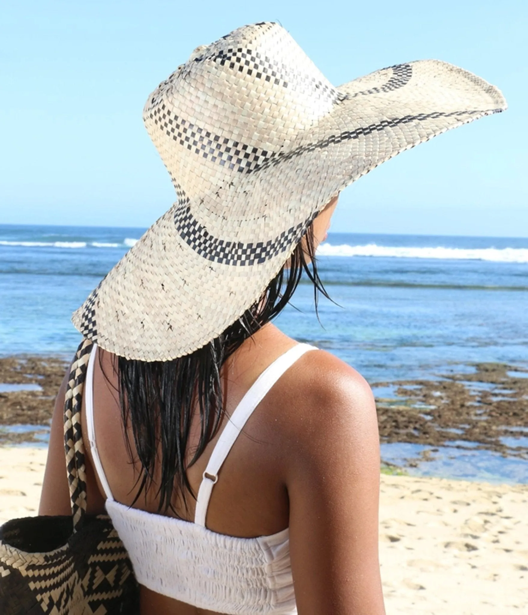 Wide Brim Spiral Straw Hat sold by Unique Vintage product image thumbnail 2