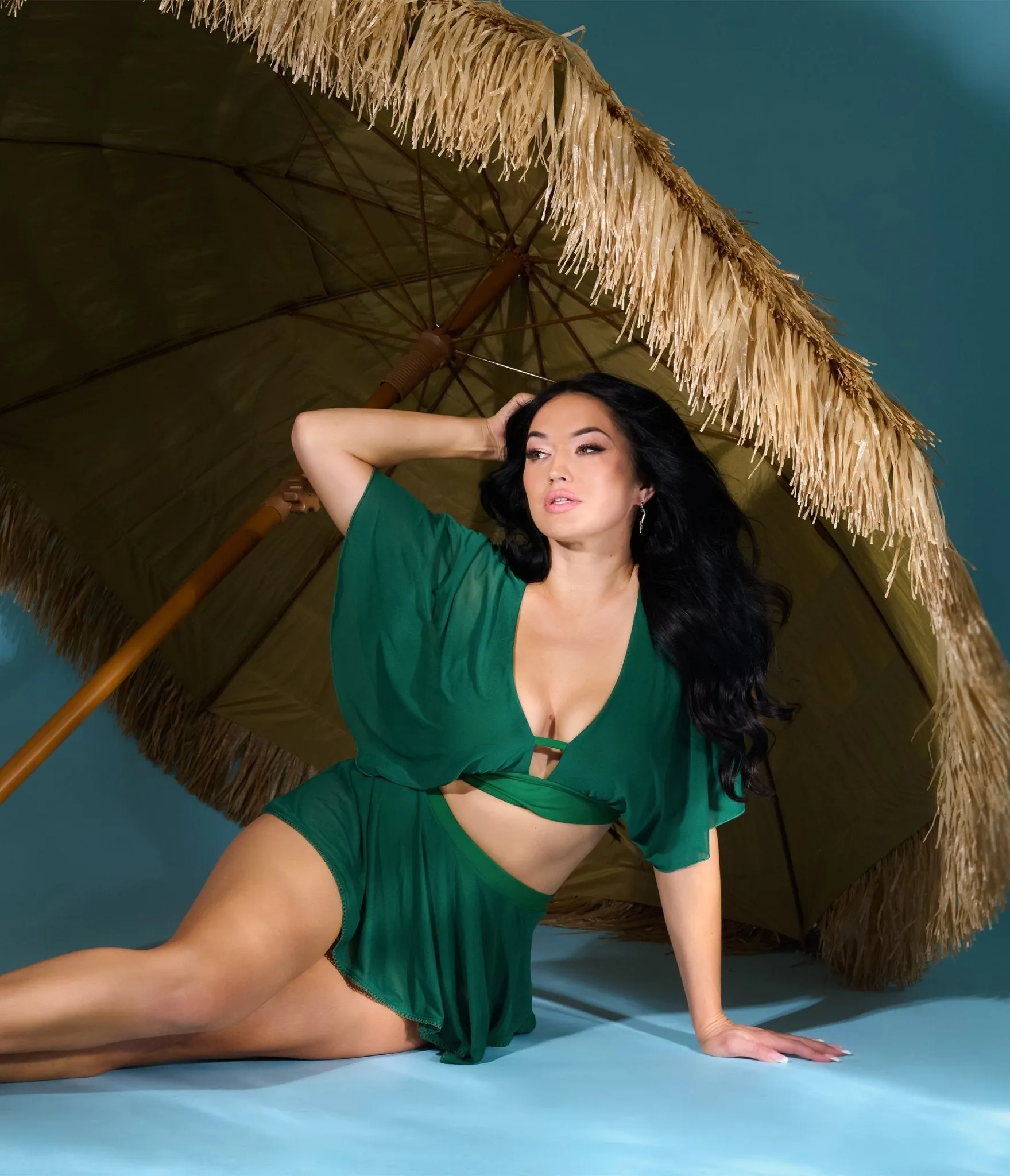 Unique Vintage Green Flutter Sleeve Swim Top sold by Unique Vintage product image thumbnail 5