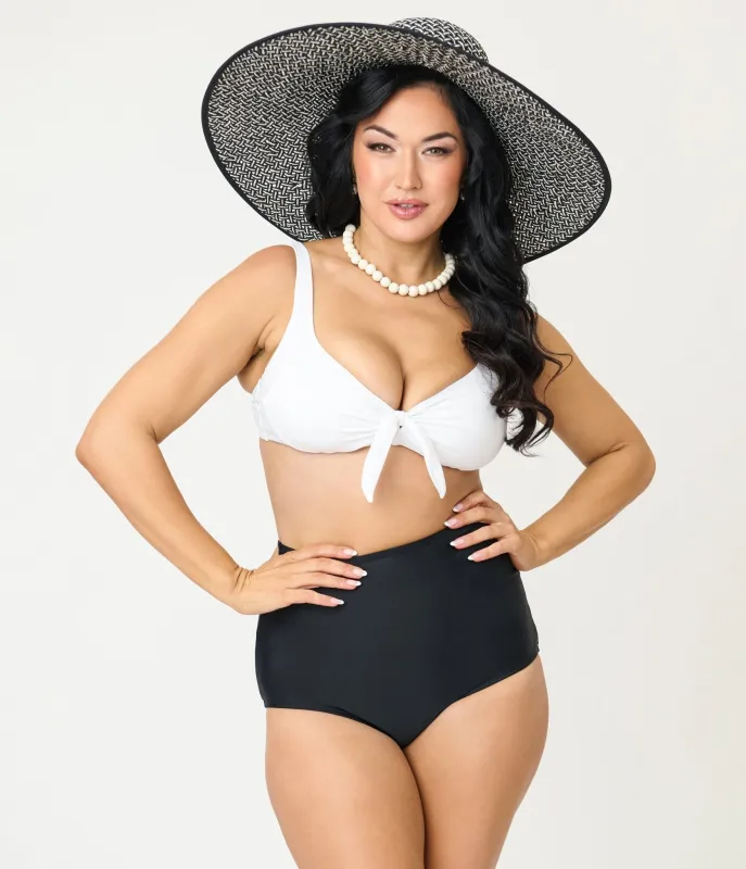 Unique Vintage White Swim Top made by Unique Vintage