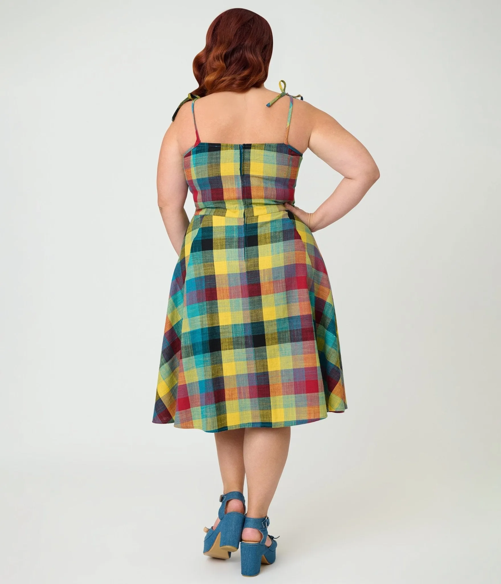 Unique Vintage Plus Size Multi Plaid Cotton Bobbie Swing Dress sold by Unique Vintage product image thumbnail 2