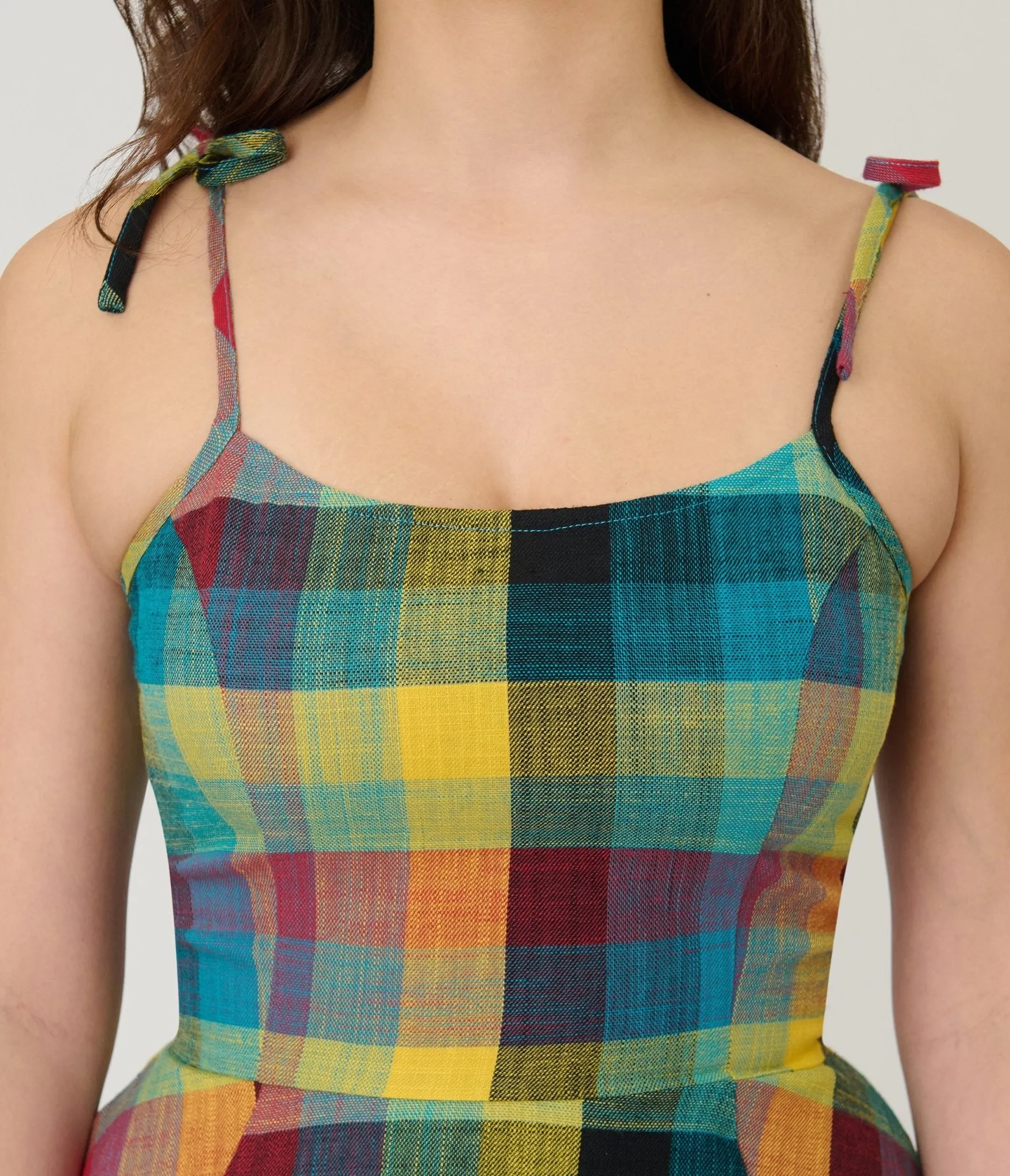 Unique Vintage Multi Plaid Cotton Bobbie Swing Dress sold by Unique Vintage product image thumbnail 4