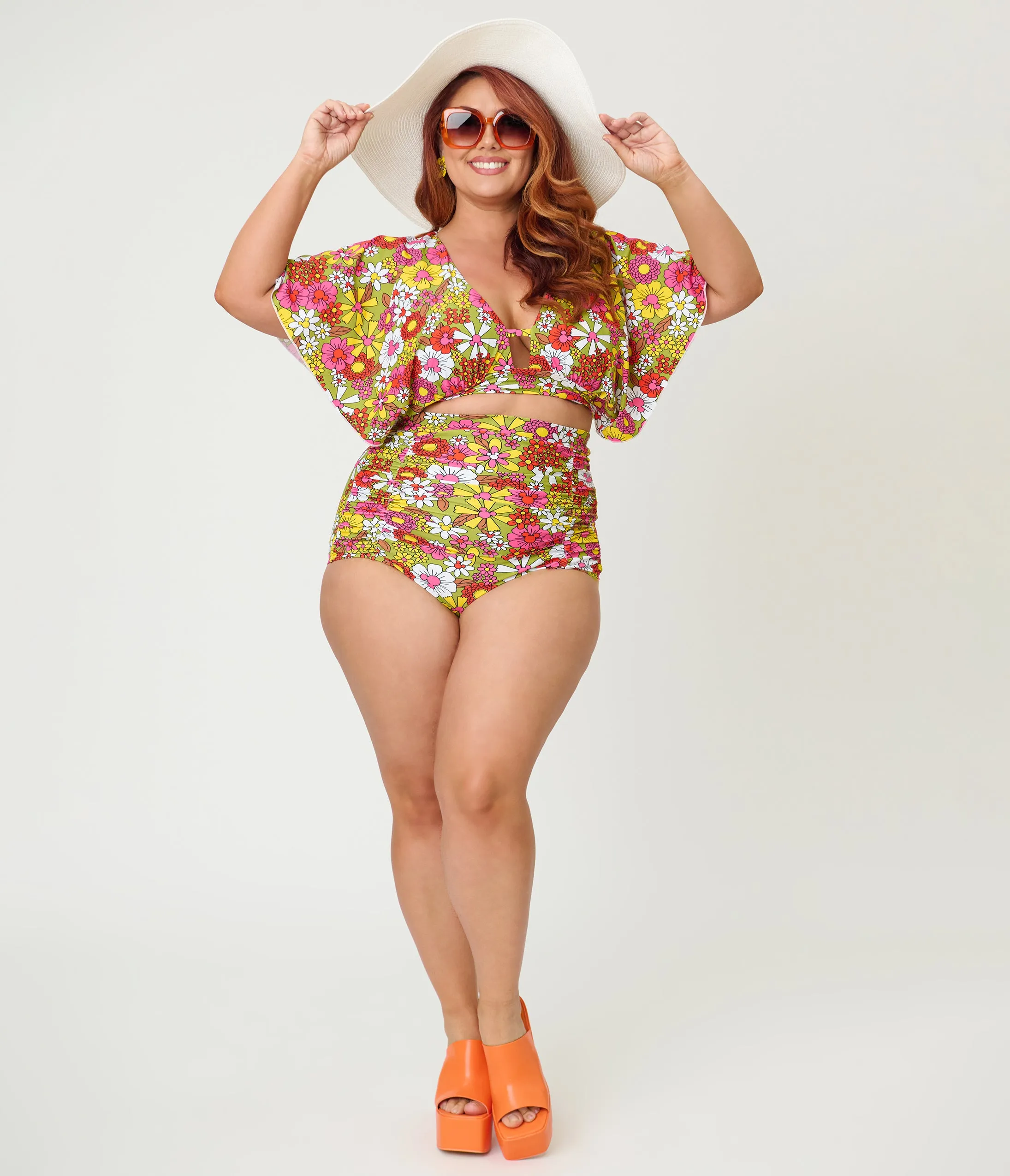Disney Mickey & Friends Collection by Unique Vintage Plus Size Mickey Floral Monroe High Waist Bikini Bottom sold by Unique Vintage product image thumbnail 5