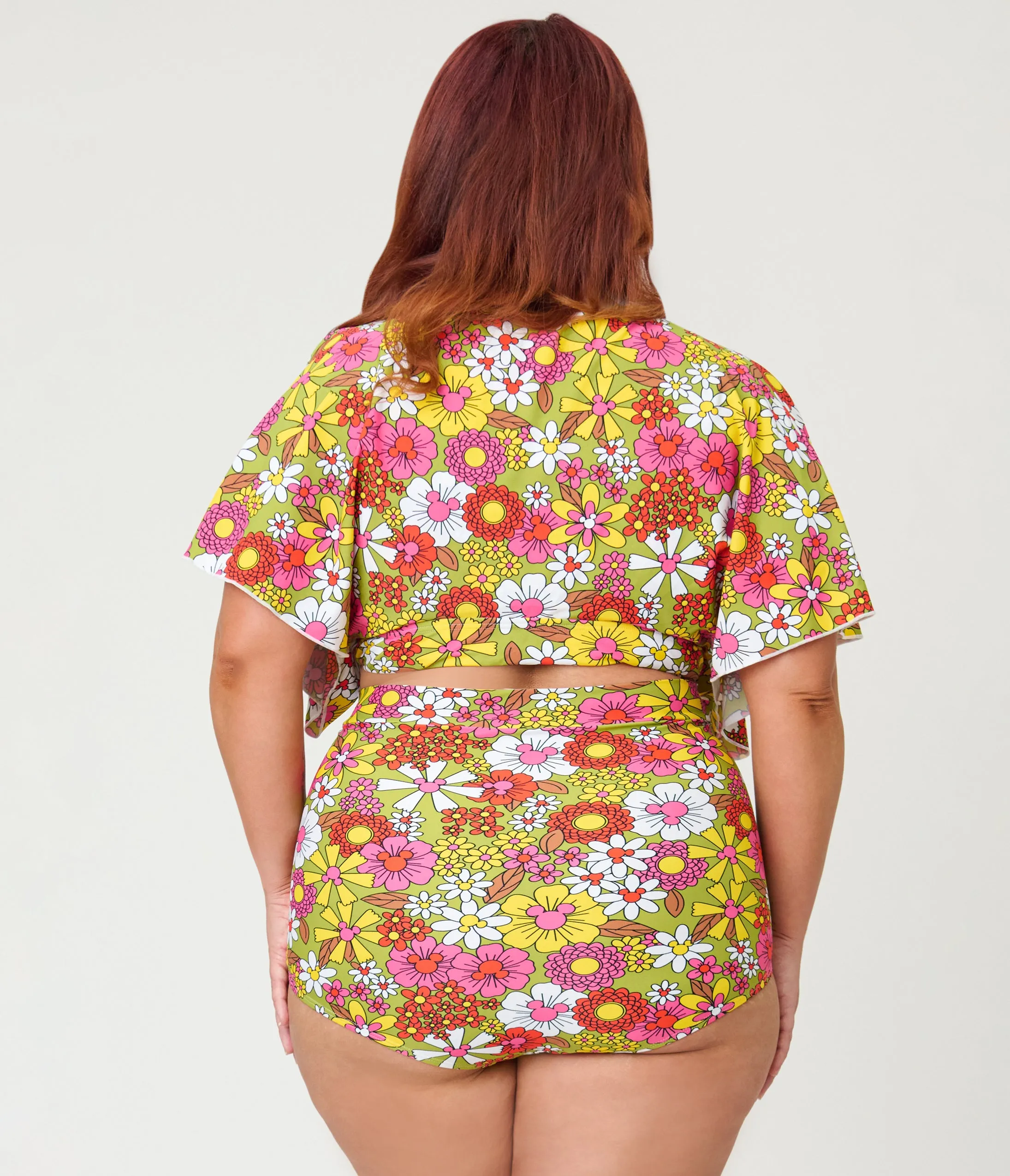 Disney Mickey & Friends Collection by Unique Vintage Plus Size Mickey Floral Monroe High Waist Bikini Bottom sold by Unique Vintage product image thumbnail 3