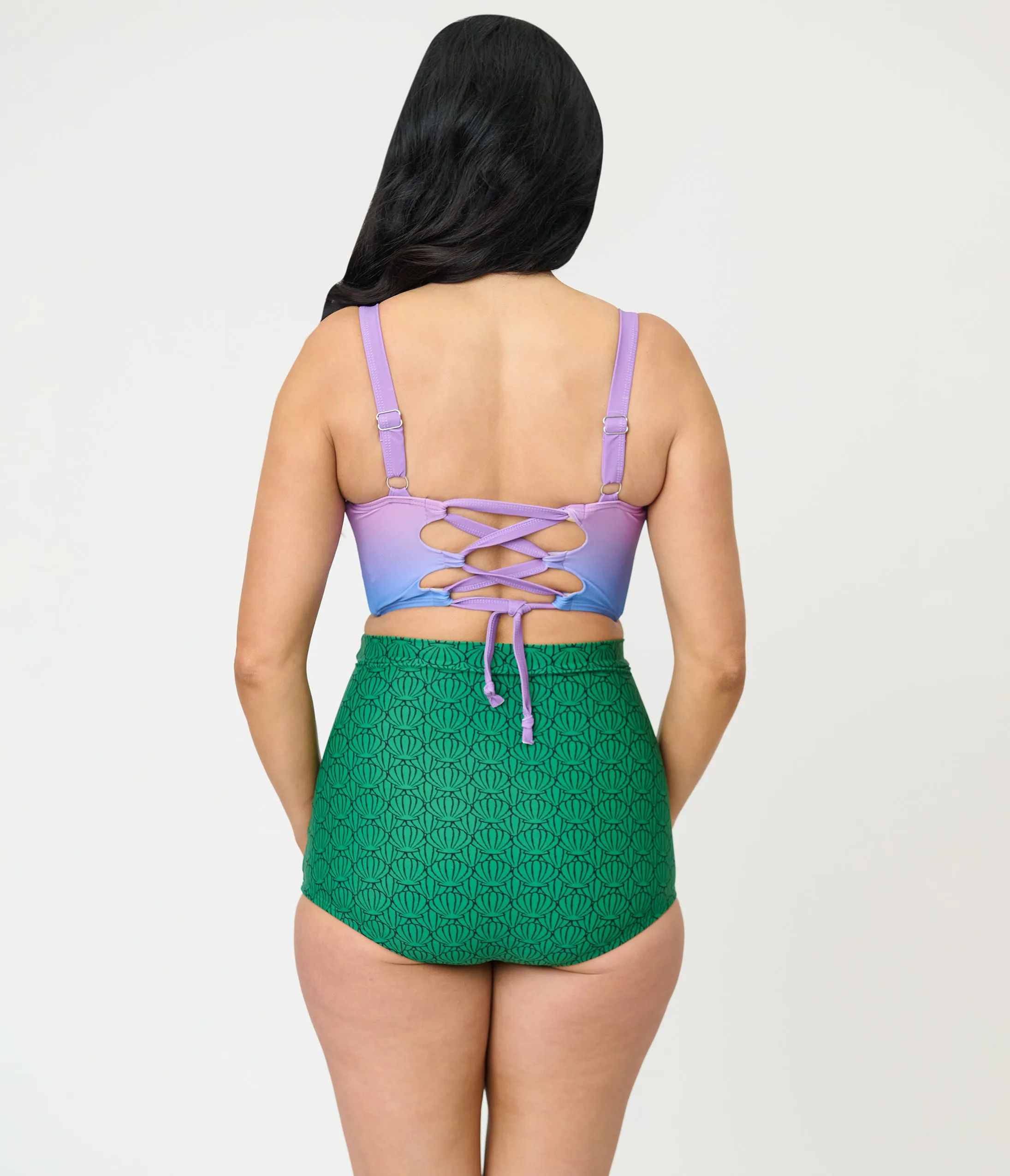 Disney Princess Collection by Unique Vintage Green Ariel Shell Monroe Swim Bottom sold by Unique Vintage product image thumbnail 3