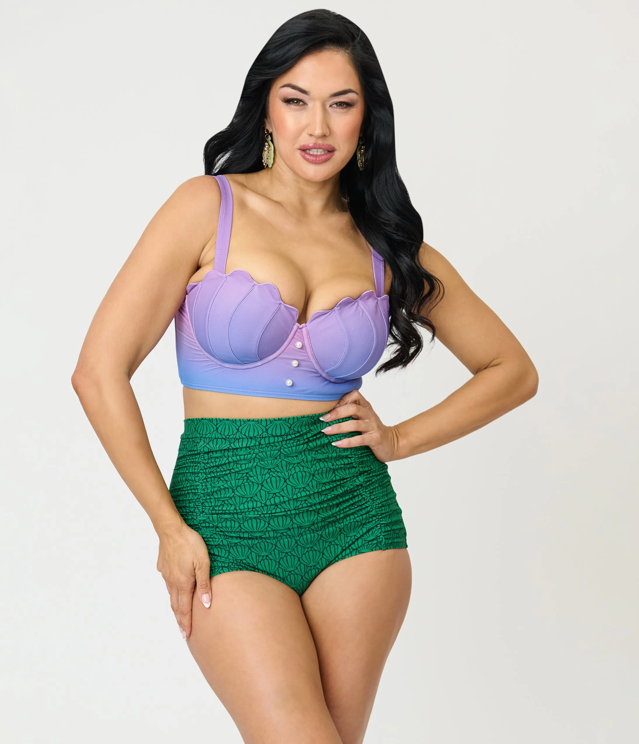 Disney Princess Collection by Unique Vintage Green Ariel Shell Monroe Swim Bottom sold by Unique Vintage product image thumbnail 4
