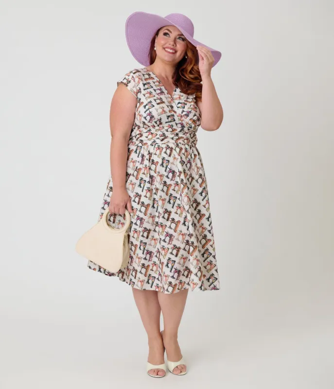 Retrolicious Plus Size Sewing Machine Print Greta Swing Dress made by Retrolicious