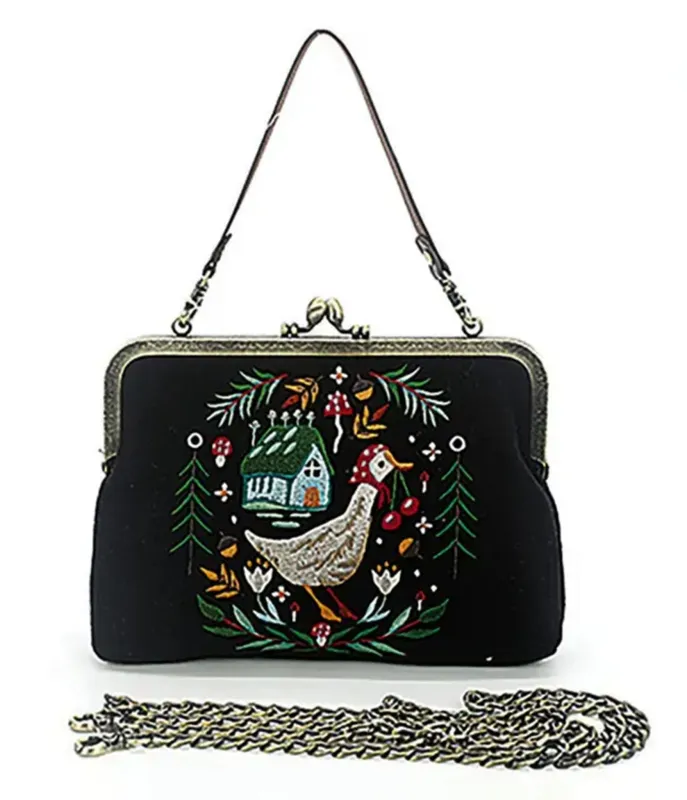 Goose & Cottage Handbag made by Unique Vintage