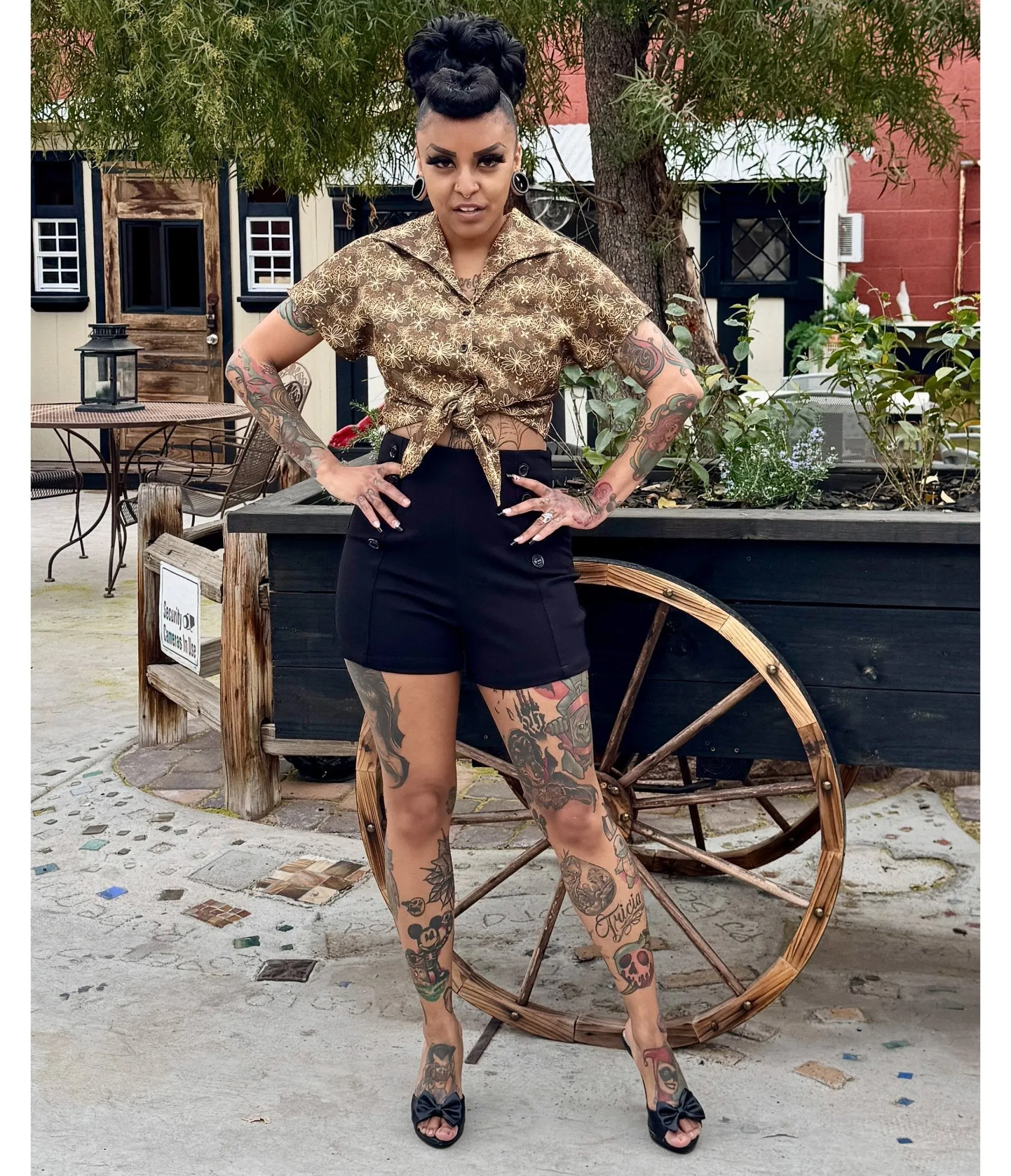 Rockin Bettie Black High Waist Shorts sold by Unique Vintage