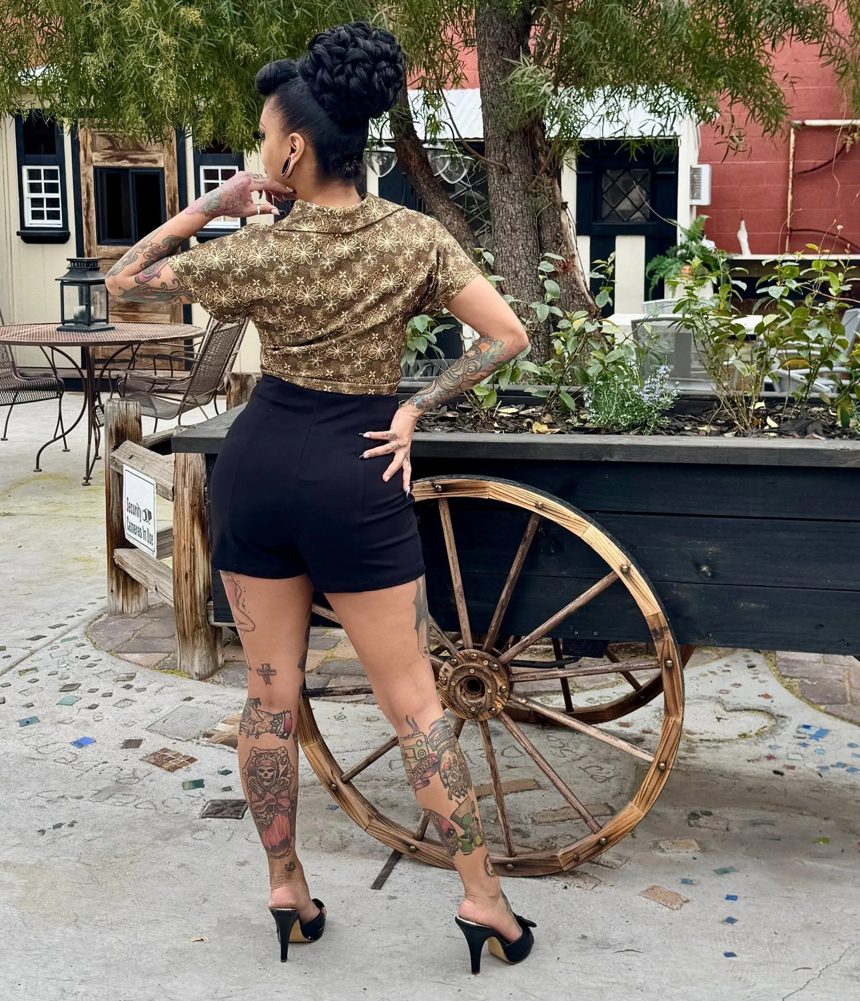 Rockin Bettie Black High Waist Shorts sold by Unique Vintage product image thumbnail 2