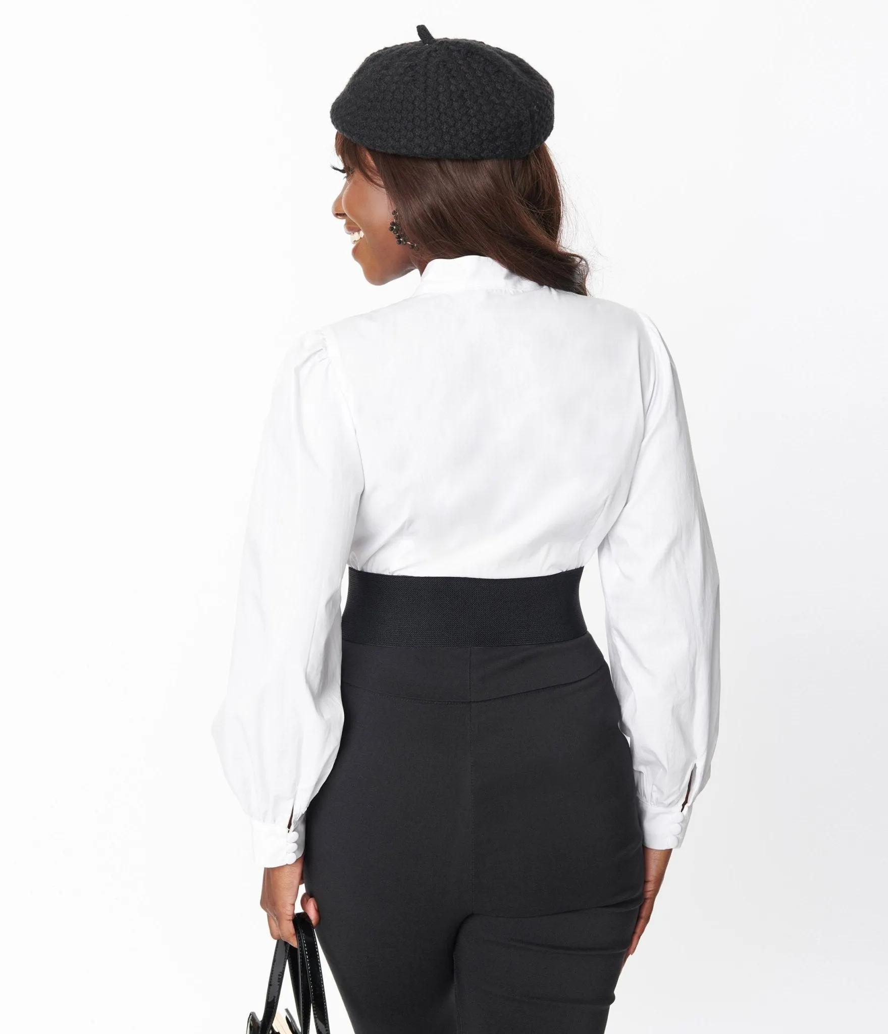 Unique Vintage White Cotton Gwen Blouse sold by Unique Vintage product image thumbnail 3