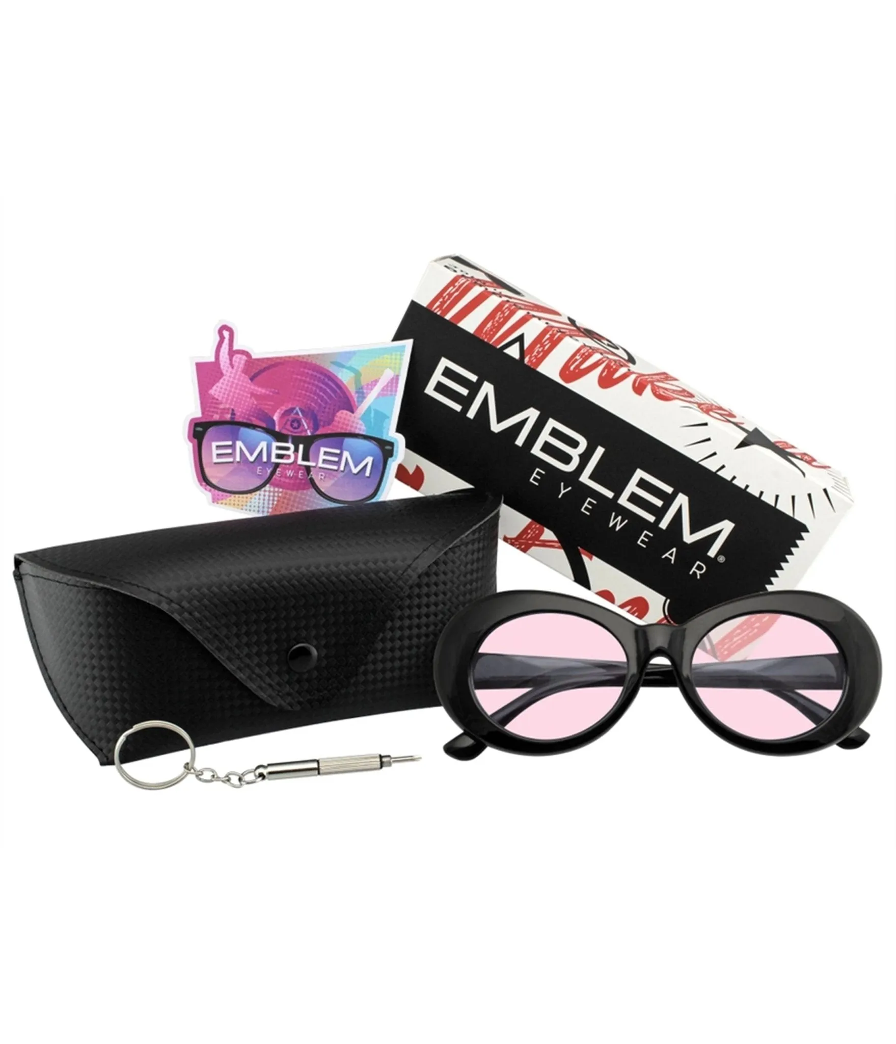 Pink Retro Oval Sunglasses sold by Unique Vintage product image thumbnail 4