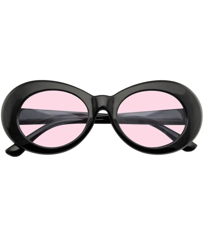 Pink Retro Oval Sunglasses made by Unique Vintage