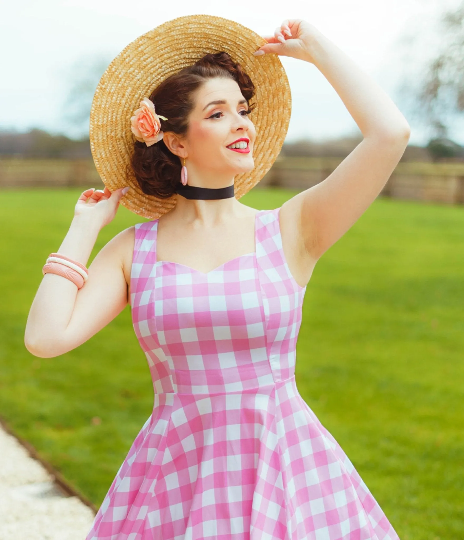 Pink Gingham Meadow Dress sold by Unique Vintage product image thumbnail 3