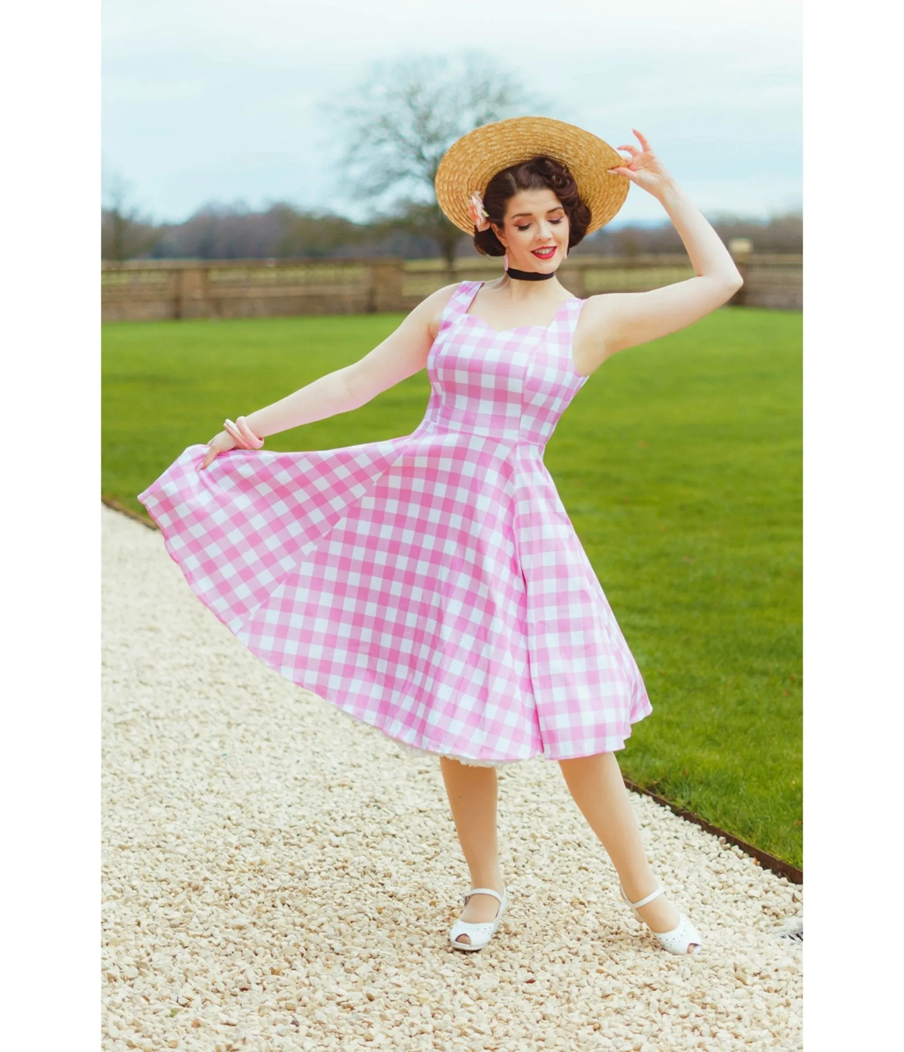 Pink Gingham Meadow Dress sold by Unique Vintage