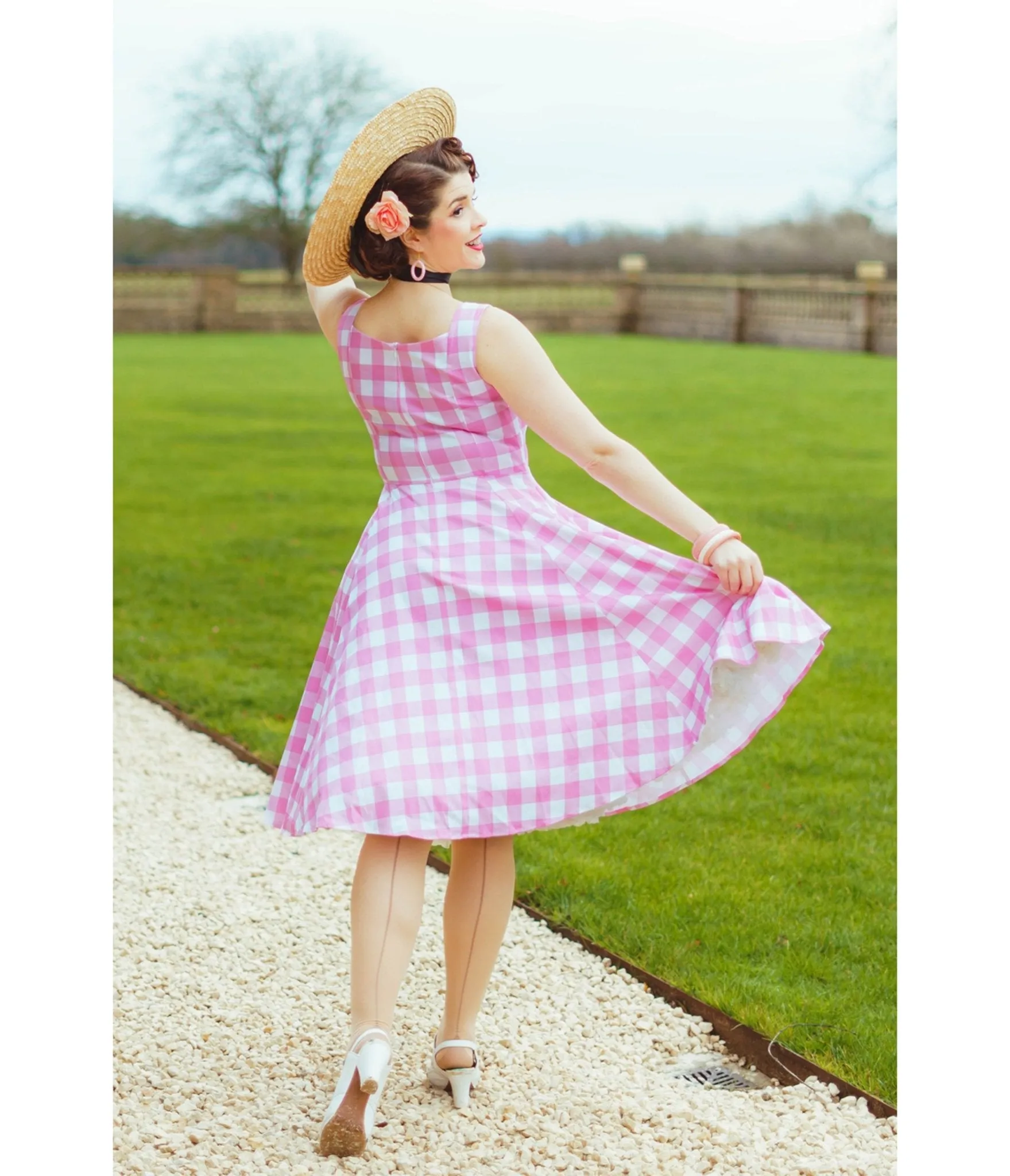Pink Gingham Meadow Dress sold by Unique Vintage product image thumbnail 2